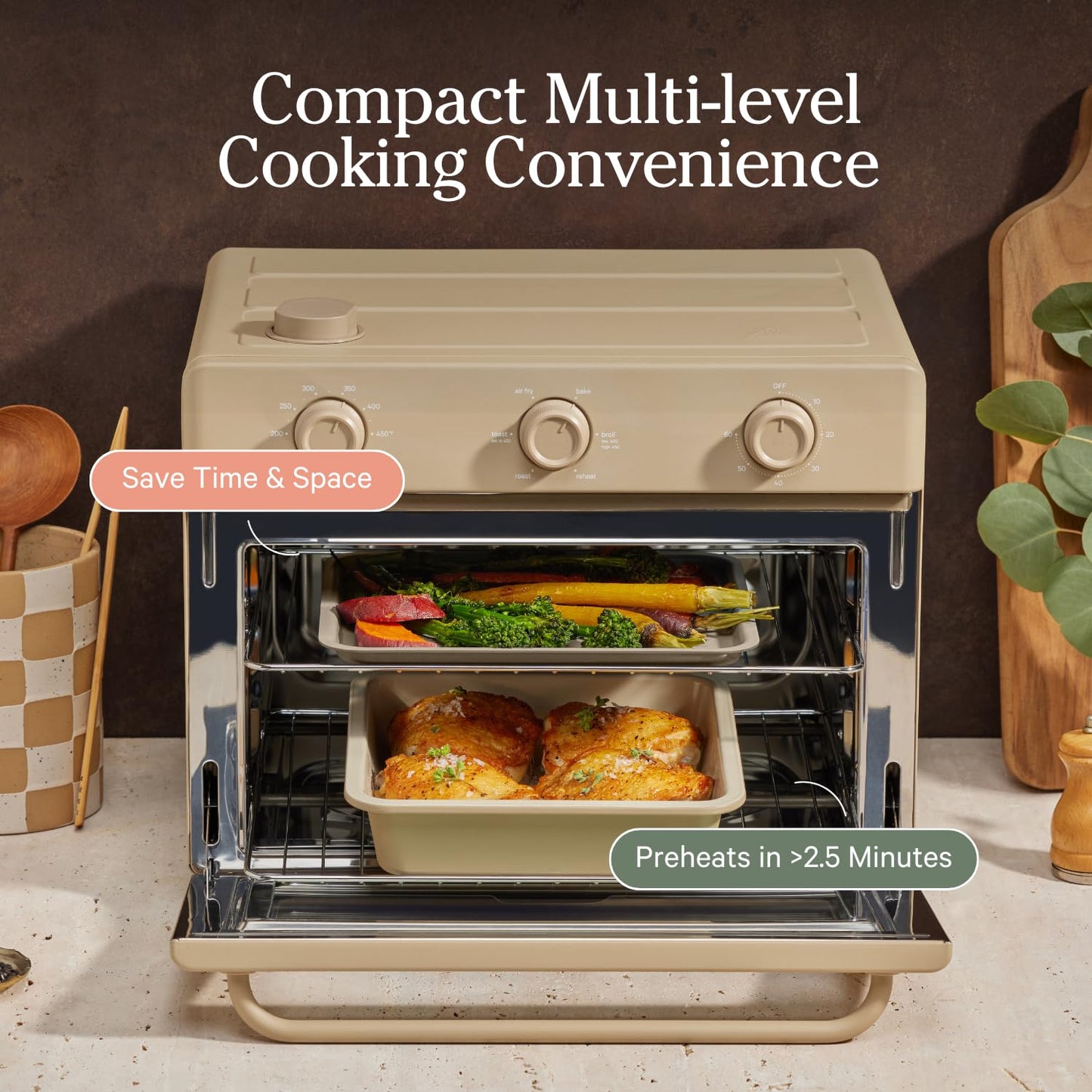 Our Place Wonder Oven Baker’s Kit – 3-Piece Toxin-Free Ceramic Nonstick Bakeware Set (8” Round, 8” Square, 6-Cup Muffin Pan) - Oven-Safe up to 450°F - Blue Salt