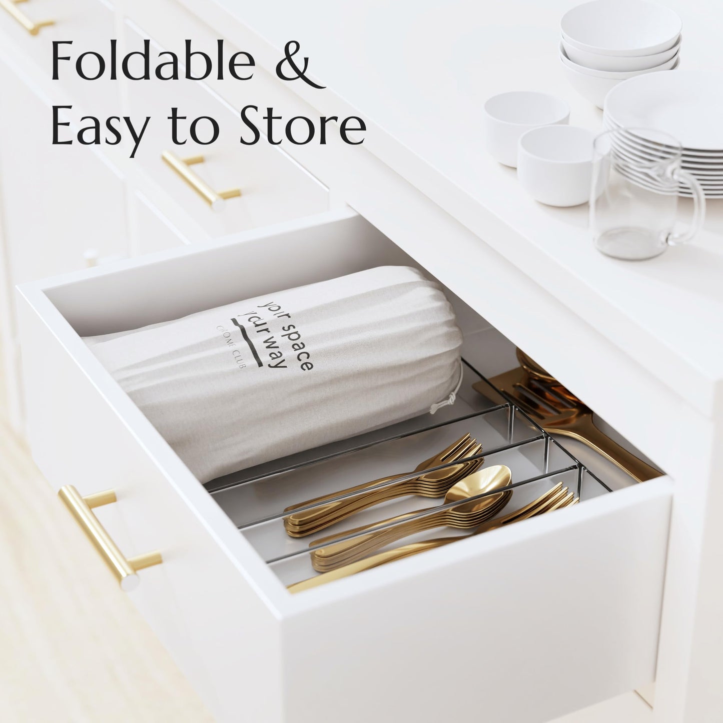 Stone Drying Mat for Kitchen Counter - Collapsible Diatomaceous Earth Dish Drying Stone - Fast Absorbent Stone Dish Drying Mat for Dishes and Pots (White Marble)