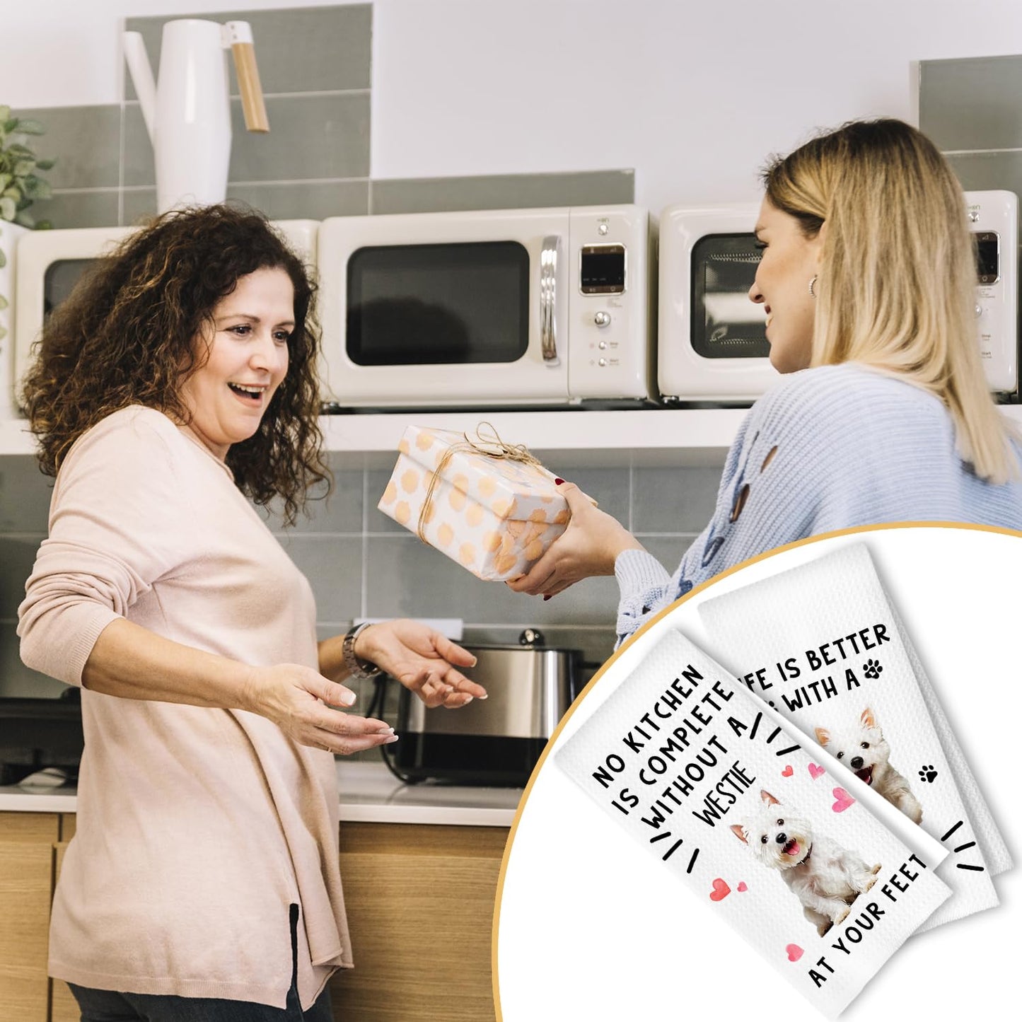 Cavapoo Dog Kitchen Towels, Cavapoo Gifts for Women Dish Tea Towels for Kitchen Decor, Dog Lovers Mom Gifts Decorative Hand Towel for Bathroom, 16x24 Inches