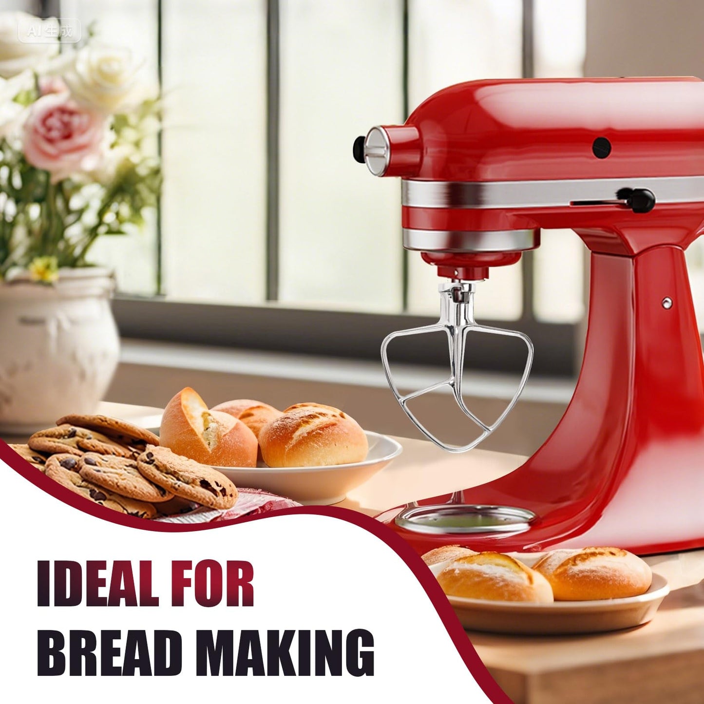 Stainless Steel Flat Beater for Kitchen Aid 4.5-5 Qt Tilt Head Mixers, Compatible Kitchenaid Paddle Attachment for Stir all of Mixtures|Durable and Heavy Duty Replacement