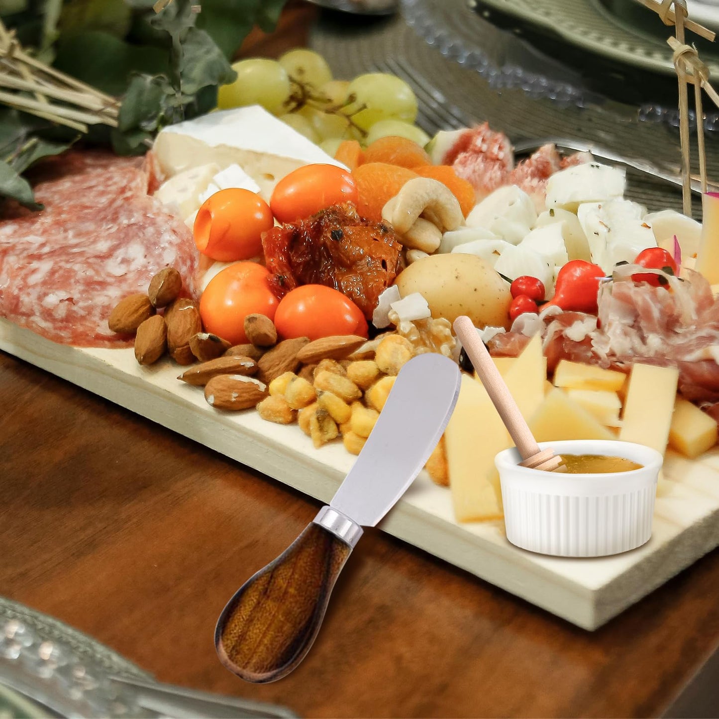 Charcuterie Boards Accessories(29 PCS) Cheese Spreaders for Charcuterie Board Mini Serving Spoon Fork Tongs Blank Toothpick Flags Bowl