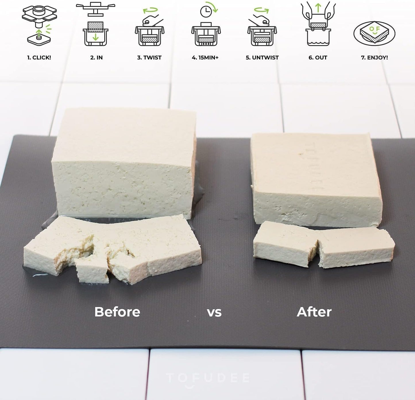 Tofu Press Bundle | Food Strainer for Paneer, Cheese, & All Kinds of Tofu - Soft, Silken, Organic, Extra Firm | Enhance Cooking, Save Time, & Elevate Your Dishes - Dishwasher Safe & BPA-Free