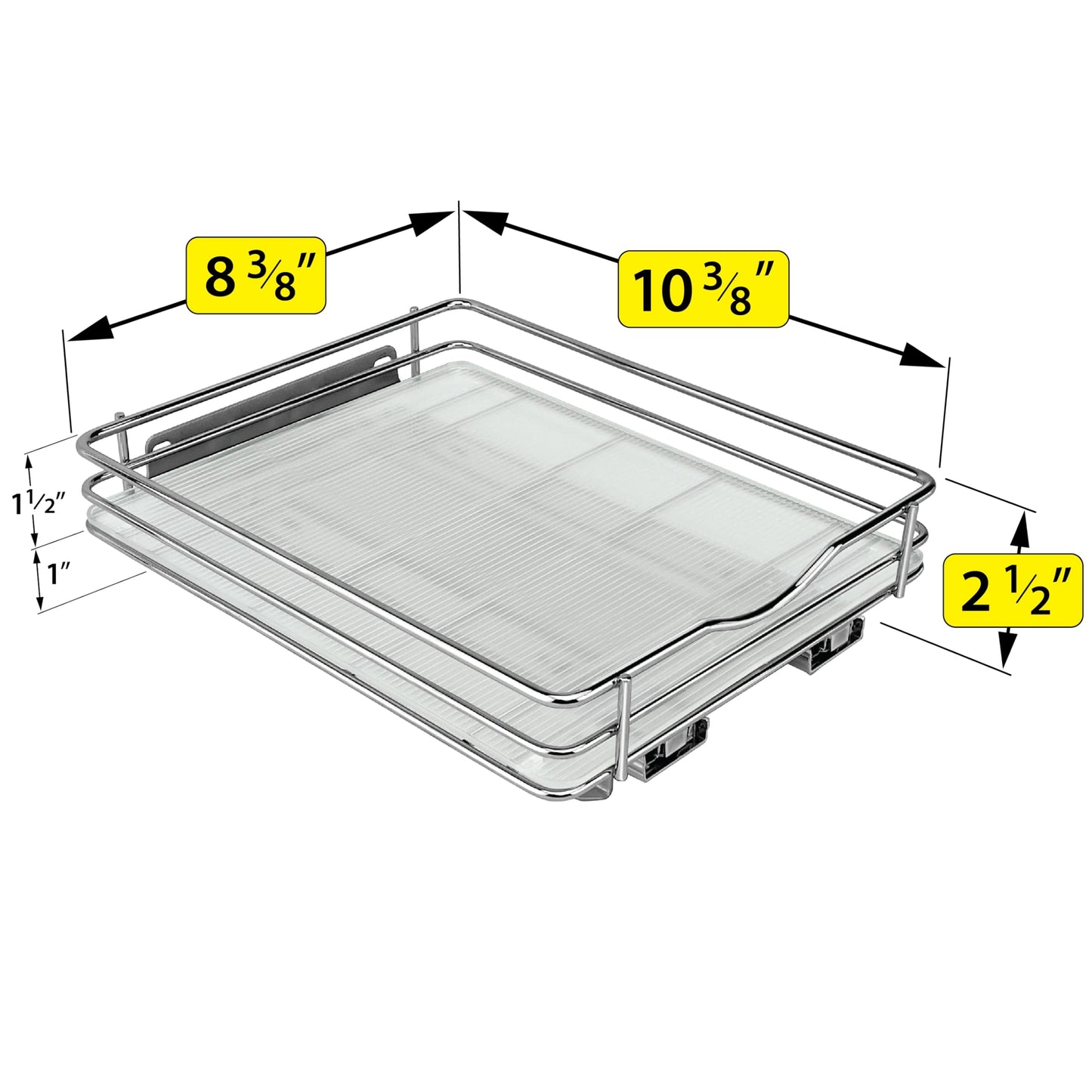 LYNK PROFESSIONAL® Pull Out Spice Rack Organizer for Inside Kitchen Cabinets - 4-3/8 inch Wide - Slide Out Drawer – Black Sliding Spice Cabinet Organization Shelf Racks - 2 Tier