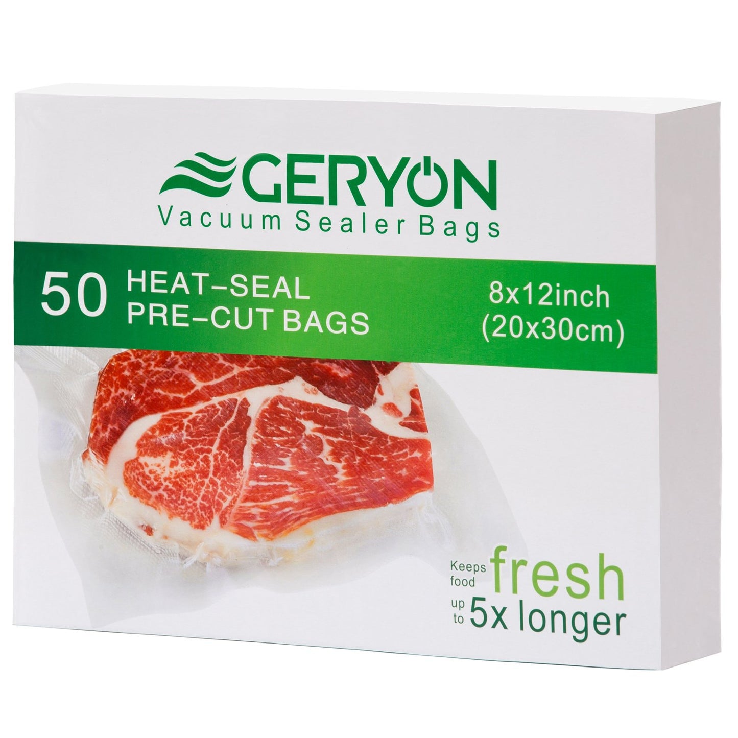 GERYON Vacuum Sealer Machine – Automatic Food Vacuum Sealer for Dry & Moist Food, Compact with LED Touch Panel, Includes Zipper Bags & Roll, Perfect for Sous Vide & Freezer Storage (Silver)