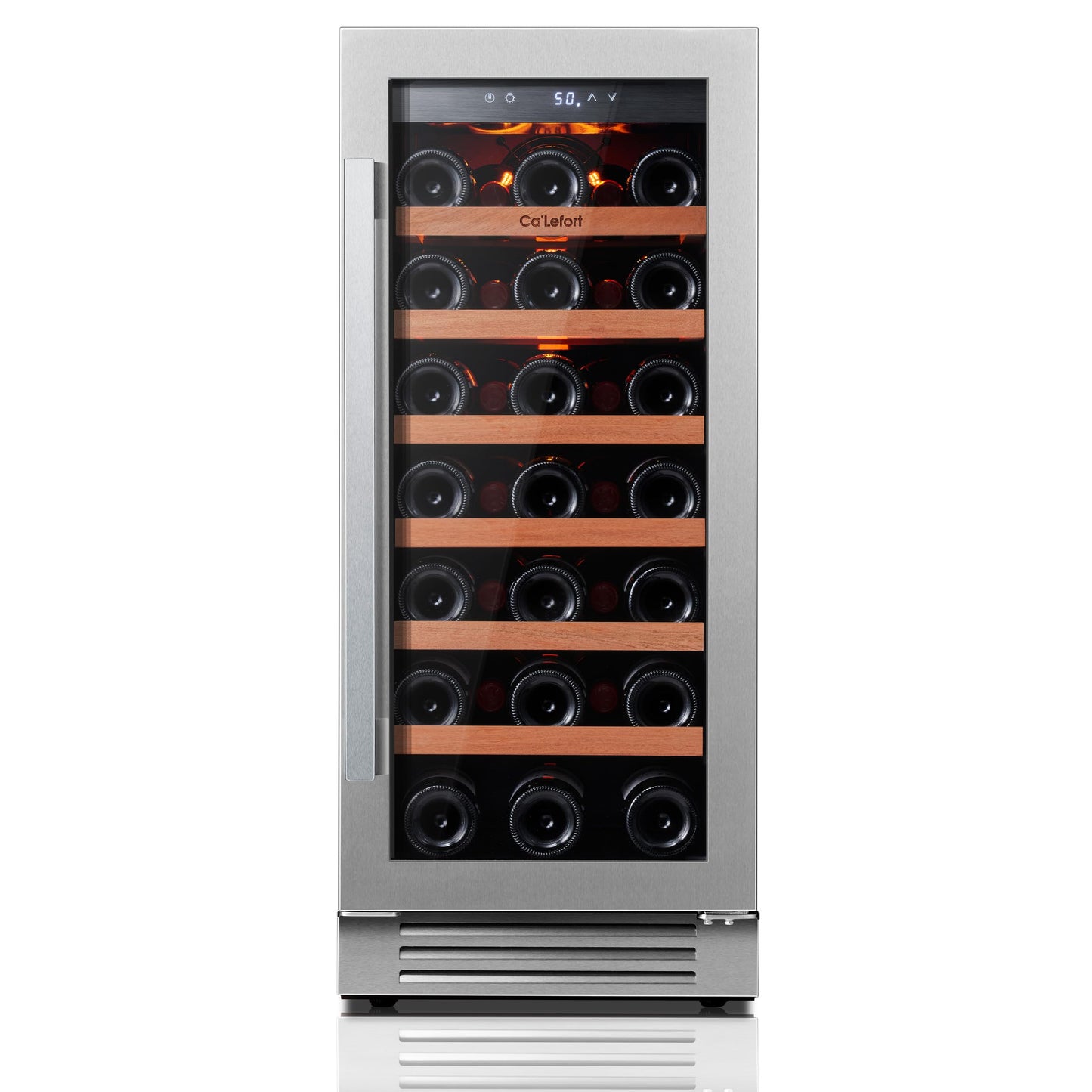 Ca'Lefort 24 Inch Wine and Beverage Refrigerator, 60 Can and 20 Bottle Wine Fridge 36-72°F, 3 LED Dual Zone Wine Cooler with Glass Door, Built-in Compressor Refrigerator for Home/Kitchen (4.10 cu.ft)