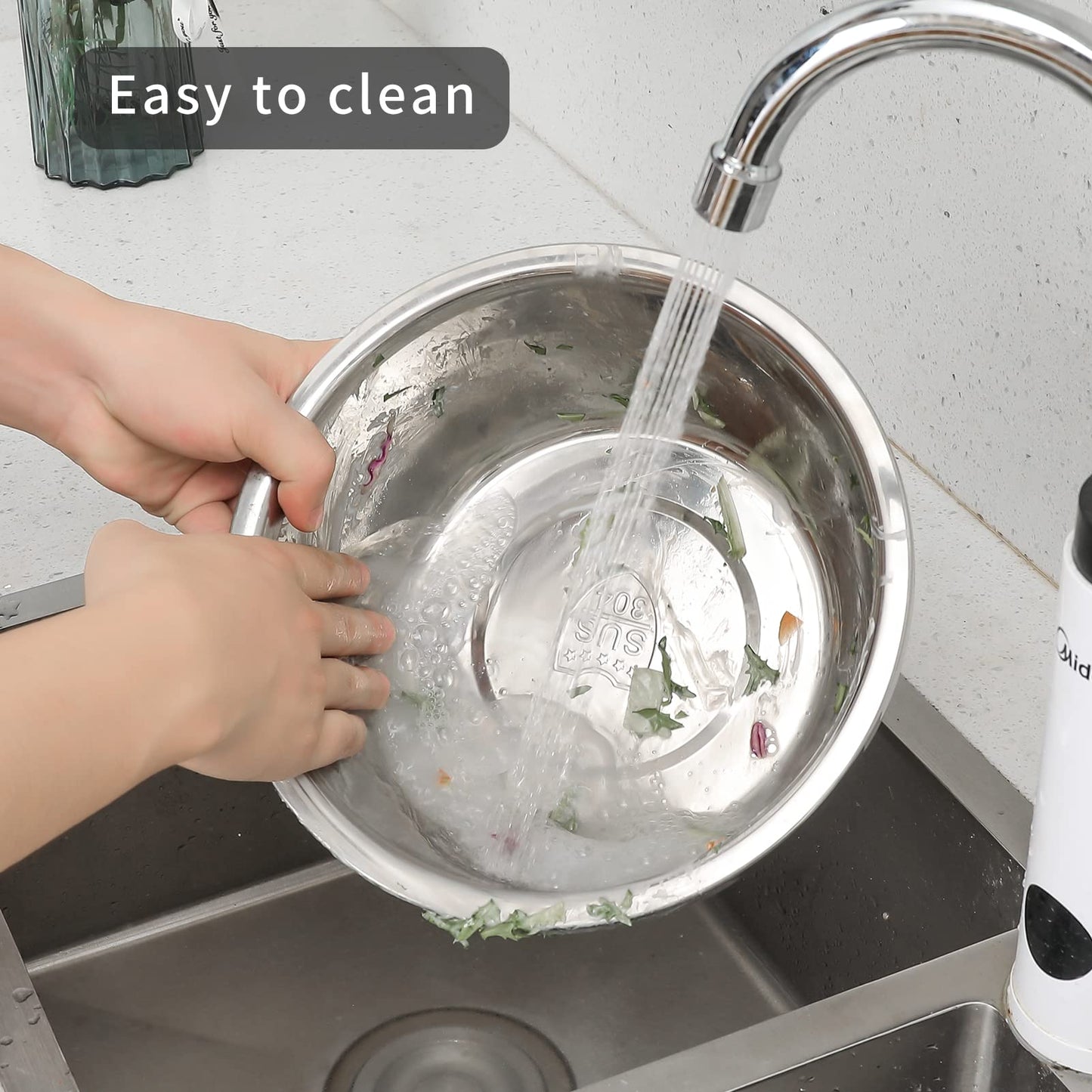 304 Stainless Steel Microporous Colander, 2.5QT Large Capacity with Mixing Bowl For washing vegetables, fruit and rice and for draining cooked pasta(2PC)