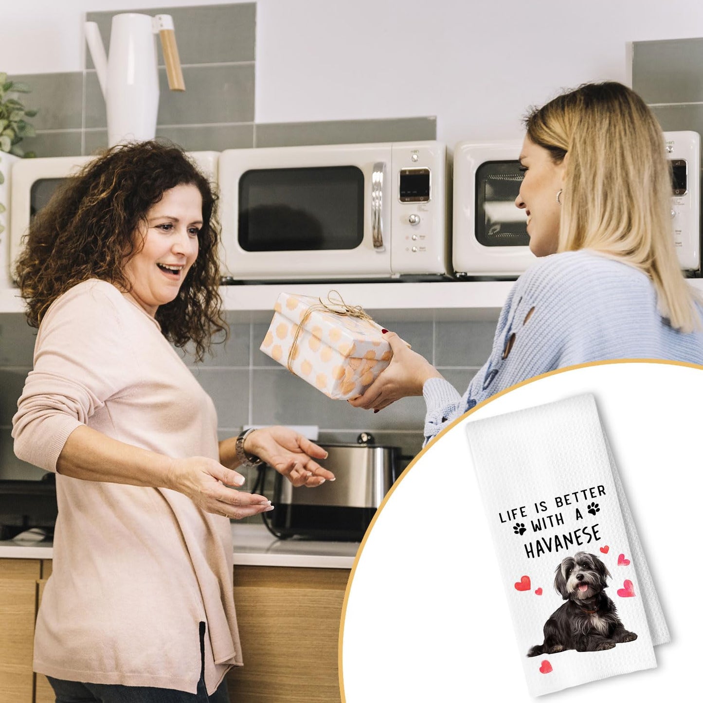 Cavapoo Dog Kitchen Towels, Cavapoo Gifts for Women Dish Tea Towels for Kitchen Decor, Dog Lovers Mom Gifts Decorative Hand Towel for Bathroom, 16x24 Inches