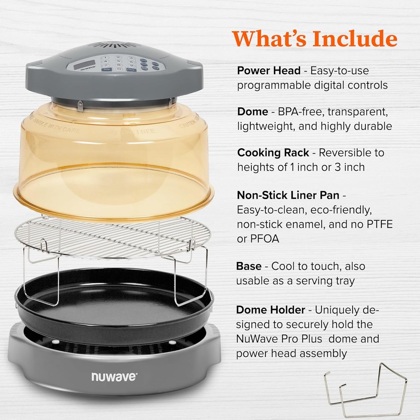 Nuwave Oven Pro Plus Air Fryer, Infra-Red Countertop, 2025 Advanced Convection, No Defrosting or Preheating, Cook Fresh or Frozen, Durable Power Dome, 100 Presets & 50 Memory, PFAS Free, Dark Blue