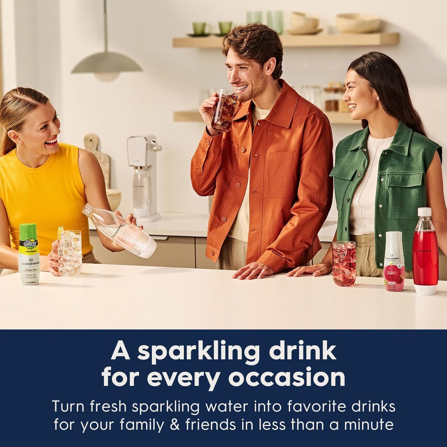 SodaStream - Terra Sparkling Water Maker | VALUE BUNDLE | CQC CO2 system | Includes 2x CO2 Cylinders, 3x 32 Fl Oz Dishwasher Safe Bottles, 2x Bubly Flavor Drops | Combine with Flavors | Misty Blue