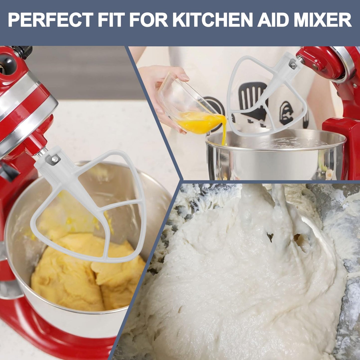 Stainless Steel Flat Beater for Kitchen Aid 4.5-5 Qt Tilt Head Mixers, Compatible Kitchenaid Paddle Attachment for Stir all of Mixtures|Durable and Heavy Duty Replacement