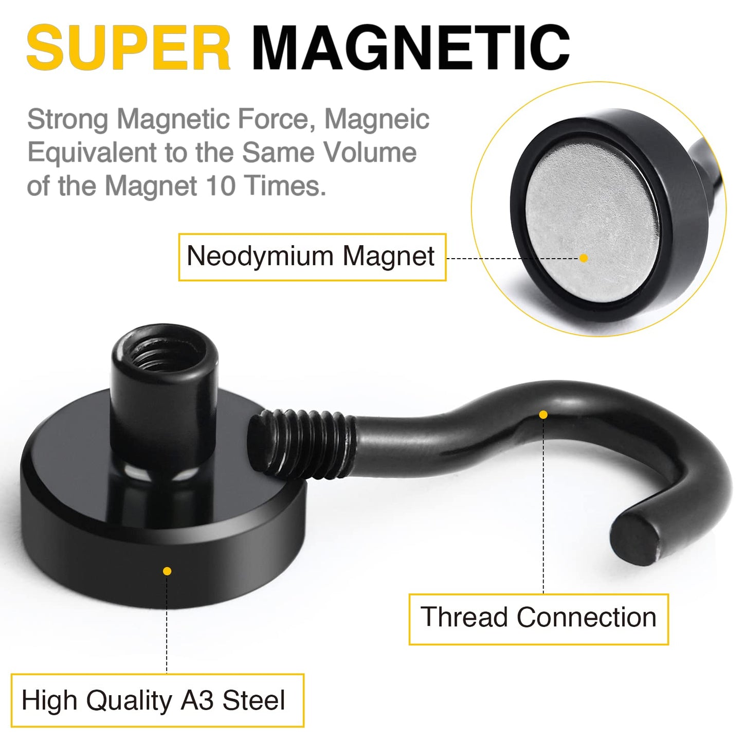 DIYMAG Magnetic Hooks, 30lbs+ Magnet Hook 2025 Cruise Cabin Ship Essentials Heavy Duty Strong Magnets Refrigerator Fridge Hanging for Classroom Beach Vacation Kitchen Grills Home 20 Pack (Silver)