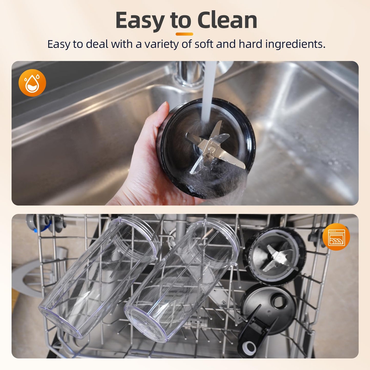 Smoothie Blender, 1300W Personal Blender for Smoothies, Shakes and Nutrient Extractions with 2pcs BPA-Free 27oz Portable To-Go Bottles