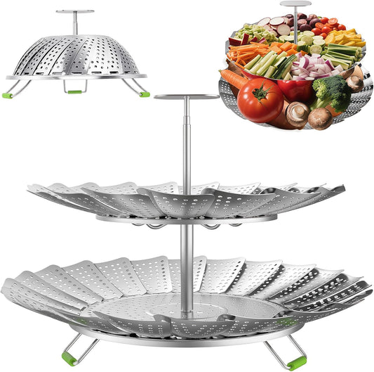 Vegetables Steamer for Cooking,Stainless Steel Veggie Steamer Basket - Folding