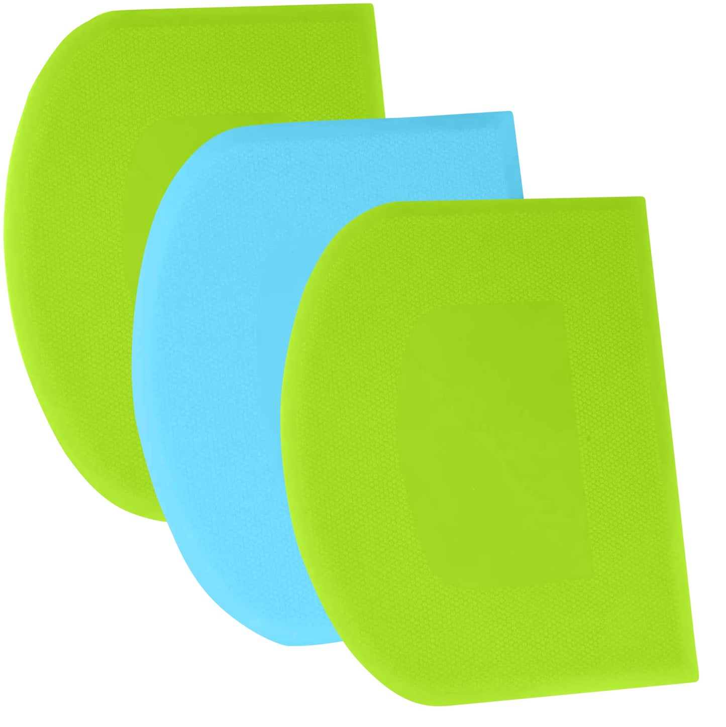 SURDOCA Dough Scraper Bench Scraper - 3P 4.7x3.7" Plastic Flexible Bowl Scraper, Sharp Edge & Angles Cake Scraper. Non-Slip Bakeware Decorating Tools Sculpting & Modeling Tools - Yellow+Green+Yellow