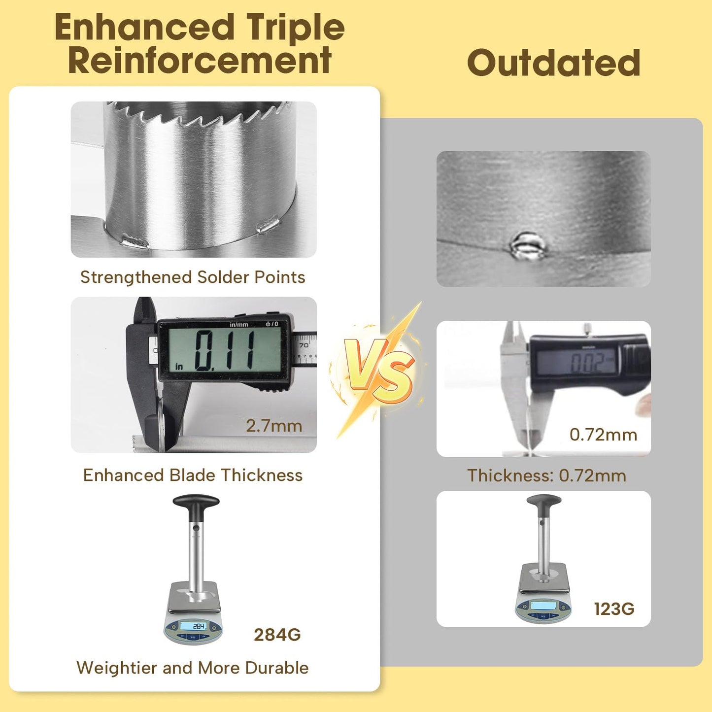 Cook Guy Hollow Handle Pineapple Corer and Slicer Set - Features Reinforced Stainless Steel Pineapple Cutter and Fruit Knife - Effortless Core Removal and Slicing Tool