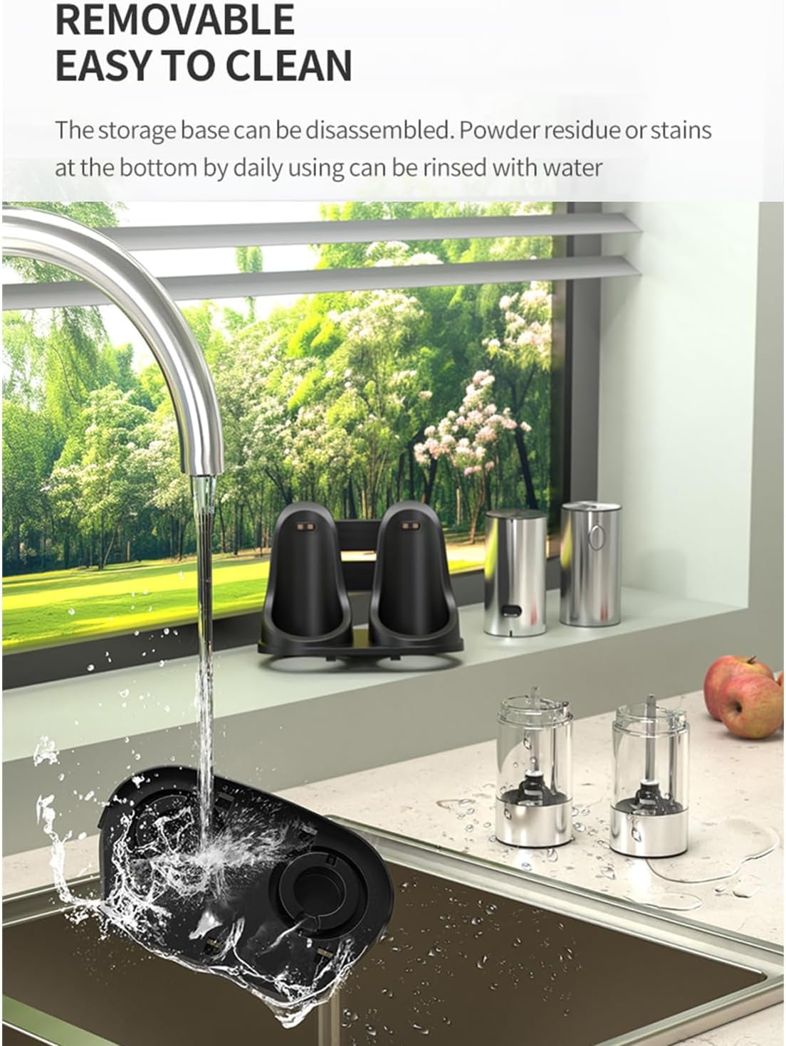 Electric Salt and Pepper Grinder Set, Rechargeable Automatic Stainless Steel Pepper Mills with LED Light, Upgraded Charging Base, Adjustable Coarseness, One-Hand Operation, House Warming Cooking Gifts