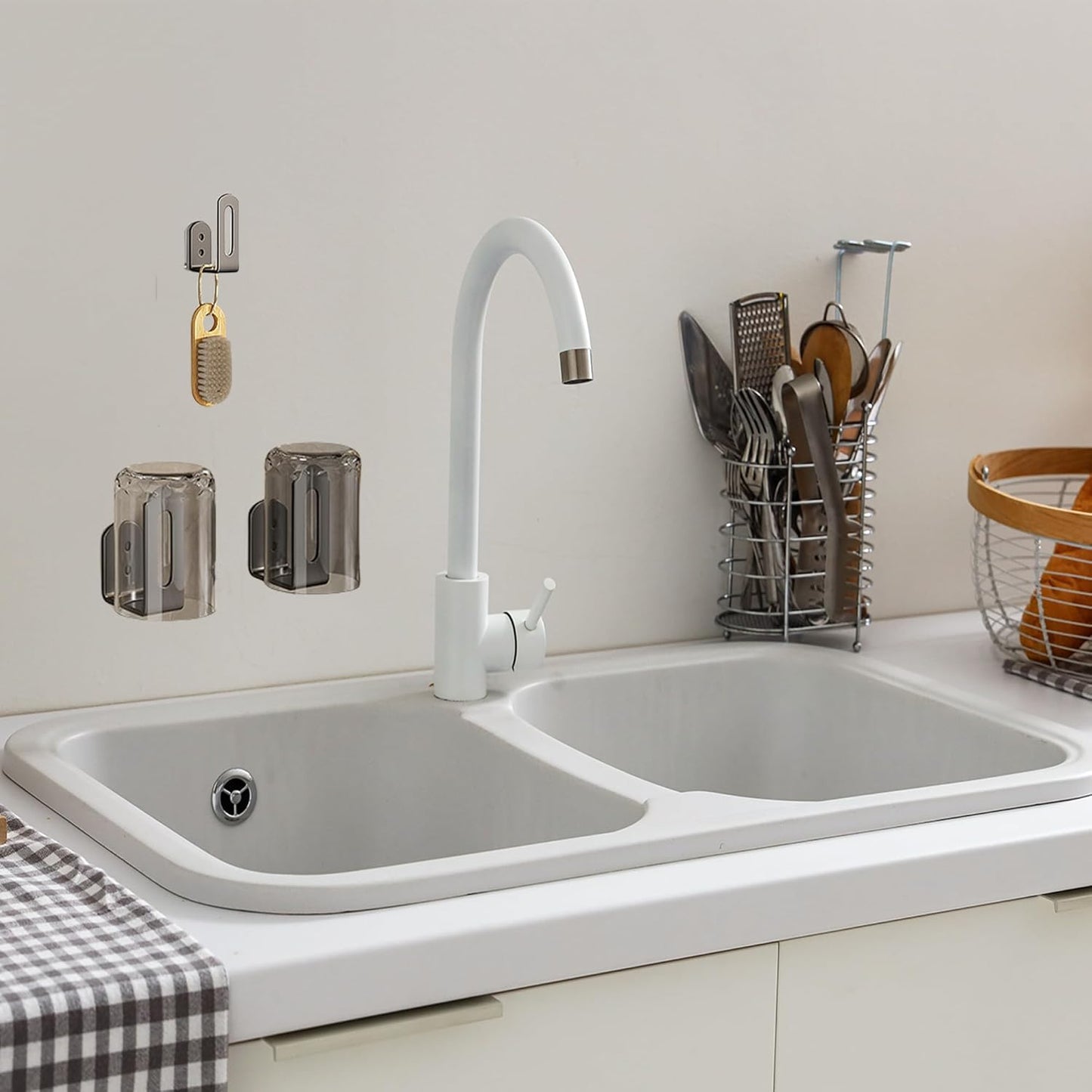 Under Cabinet Cutting Board Holder - 4 Pcs Cutting Board Holder Pot Lids Rack Storage Stainless Steel Under Shelf Counter Chopping Board(Grey)