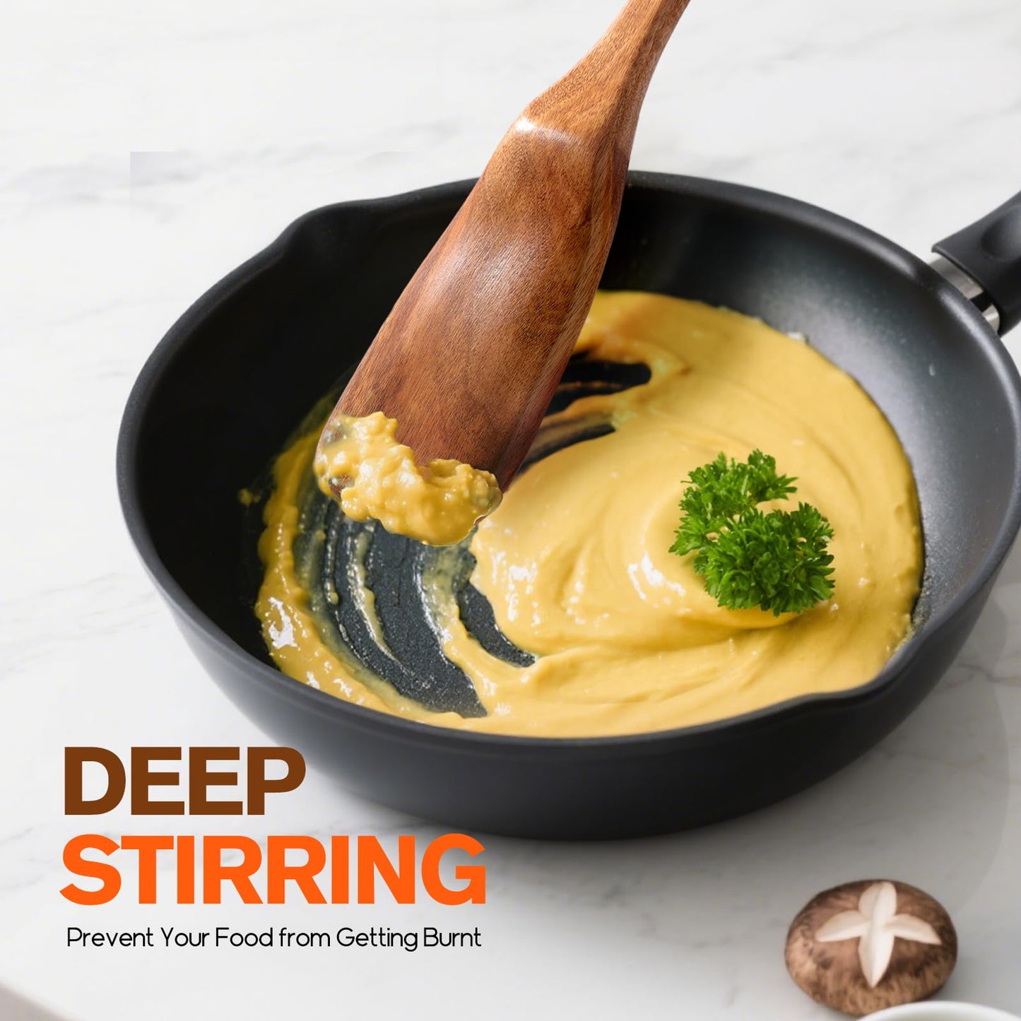 9 Piece Natural Teak Wooden Kitchen Utensil Set with Spoon Rest - Comfort Grip Cooking Spoons and Utensils Holder