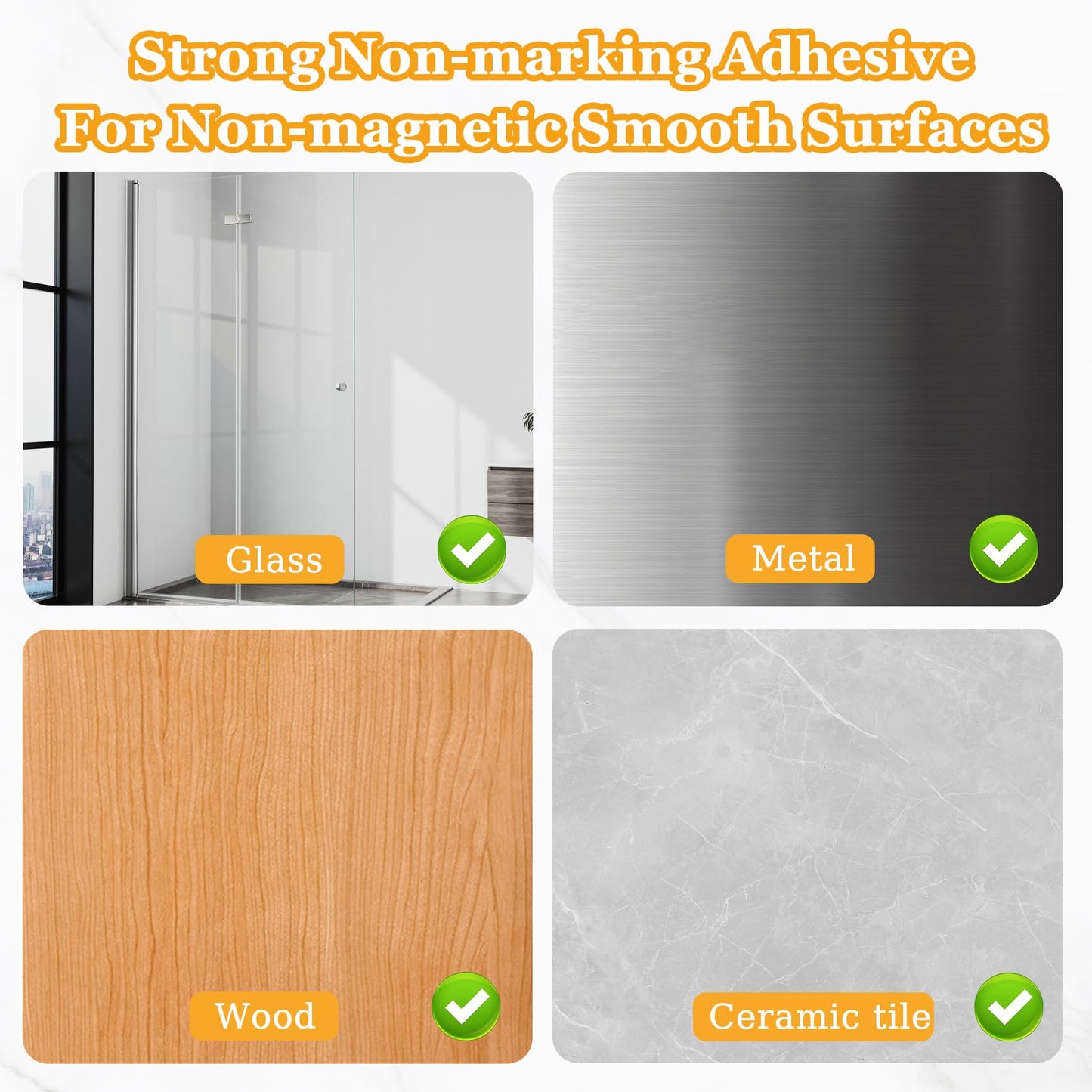 Kitchen Spice Rack for Wall: 2 Packs Black Adhesive Spice Racks Wall Mount - 11.8" Large Hanging Storage Organizer Cabinet Without Drilling for Work Room Bathroom Shelves