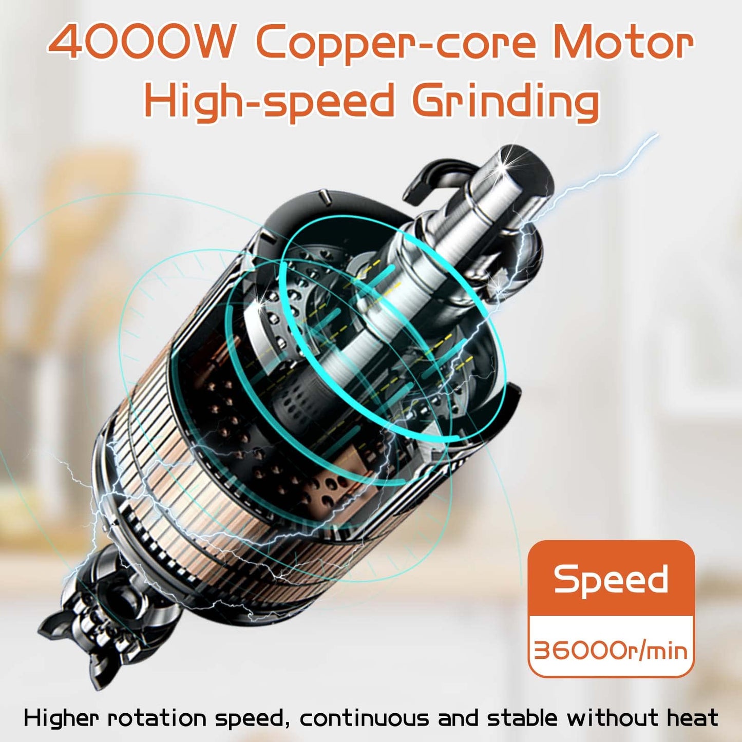 Electric Grain Mill Grinder 800g Stainless Steel Pulverizer 36000r/min High-speed Grain Mill 1800W Dry Material Grinding Machine 270° swingable Superfine powder for Home and Commercial