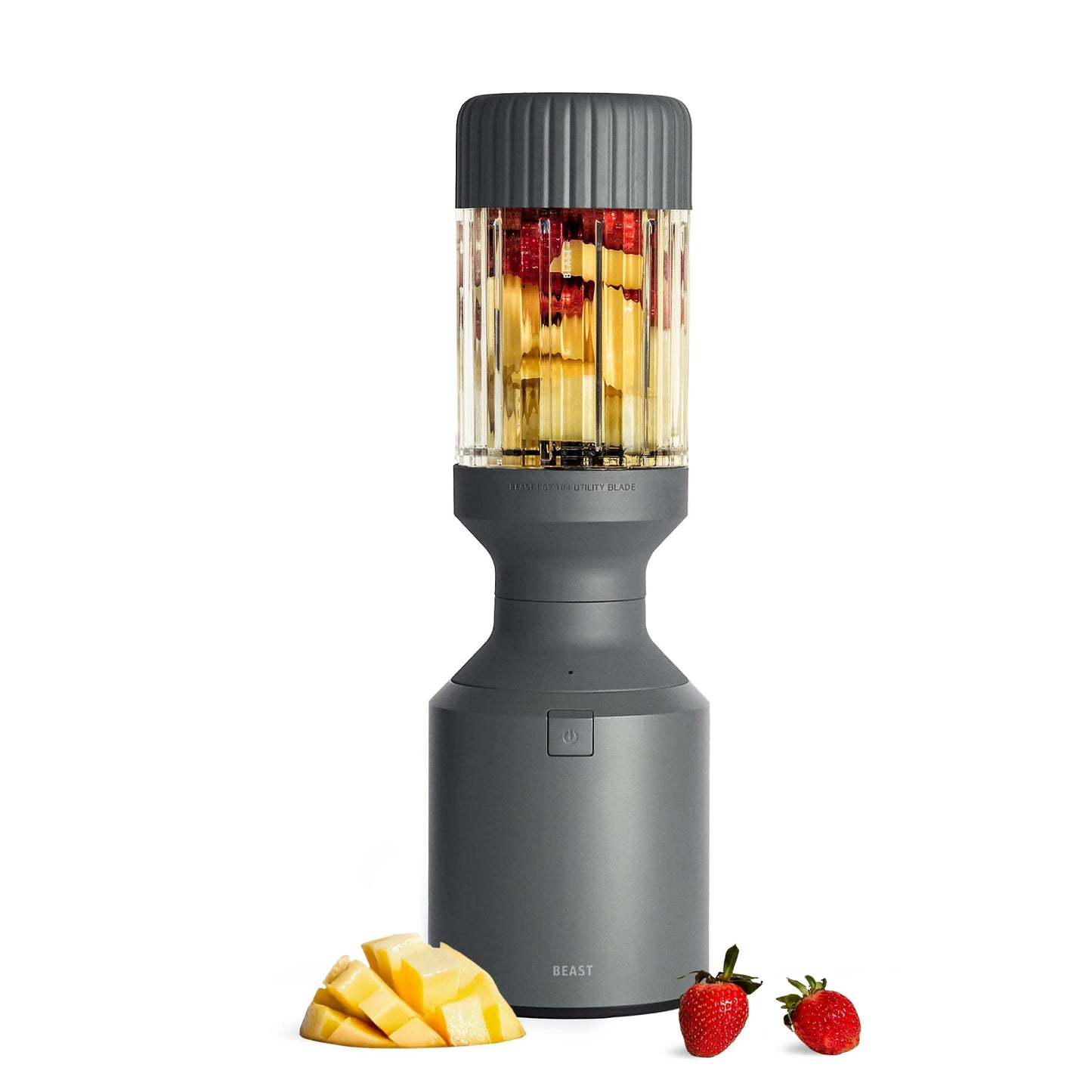 Beast Mega 1200 Plus | Premium Countertop Blender | Smoothies, Shakes, Sauces, Dips, Soups | Blends Ice and Frozen Fruit | XL Vessel | With Extra Vessels, Straw System | (Charcoal, 120V)