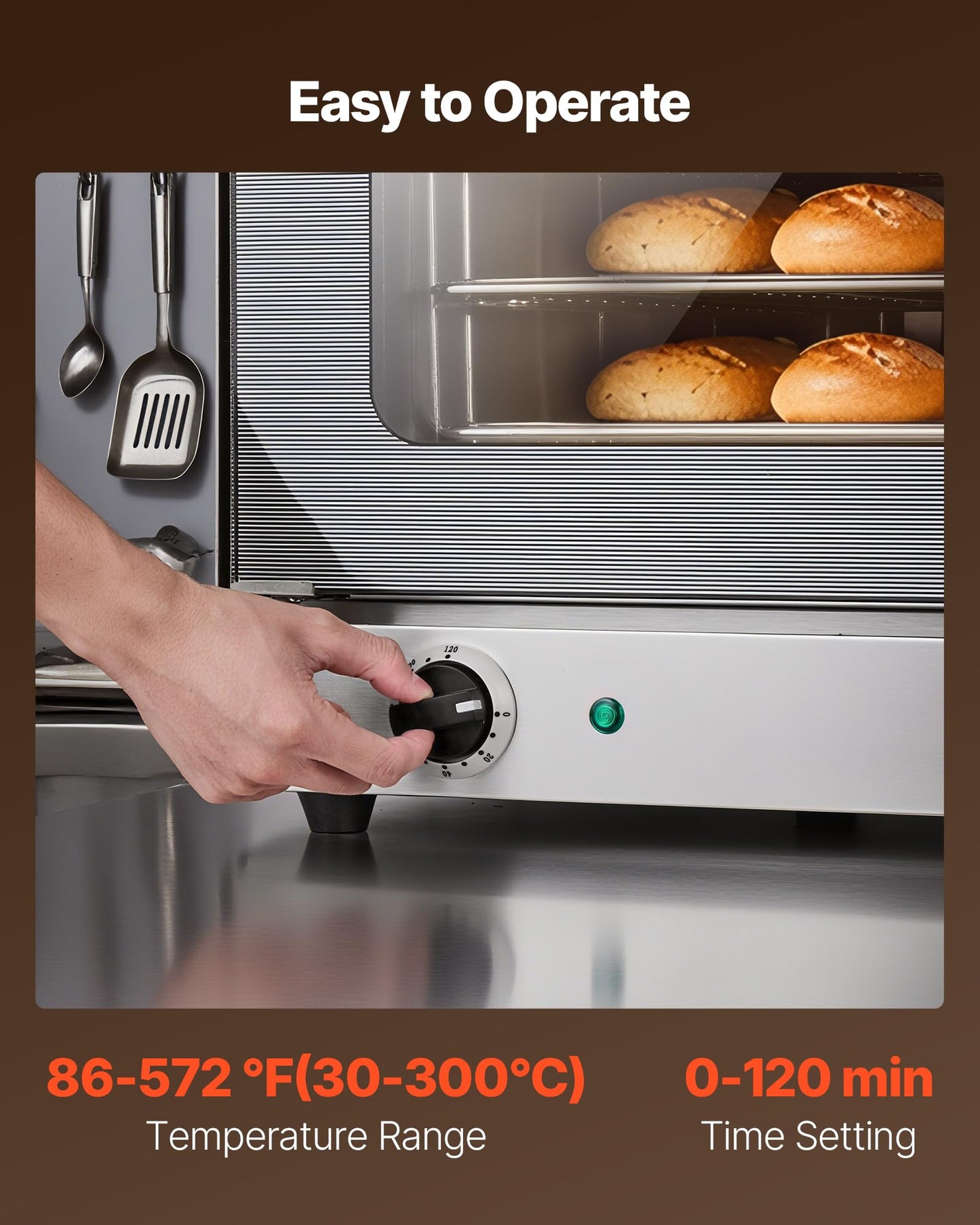 VEVOR Commercial Convection Oven, 21L/19Qt, Quarter-Size Conventional Oven Countertop, 1440W 3-Tier Toaster w/Front Glass Door, Electric Baking Oven w/Trays Wire Racks Clip Gloves, 120V