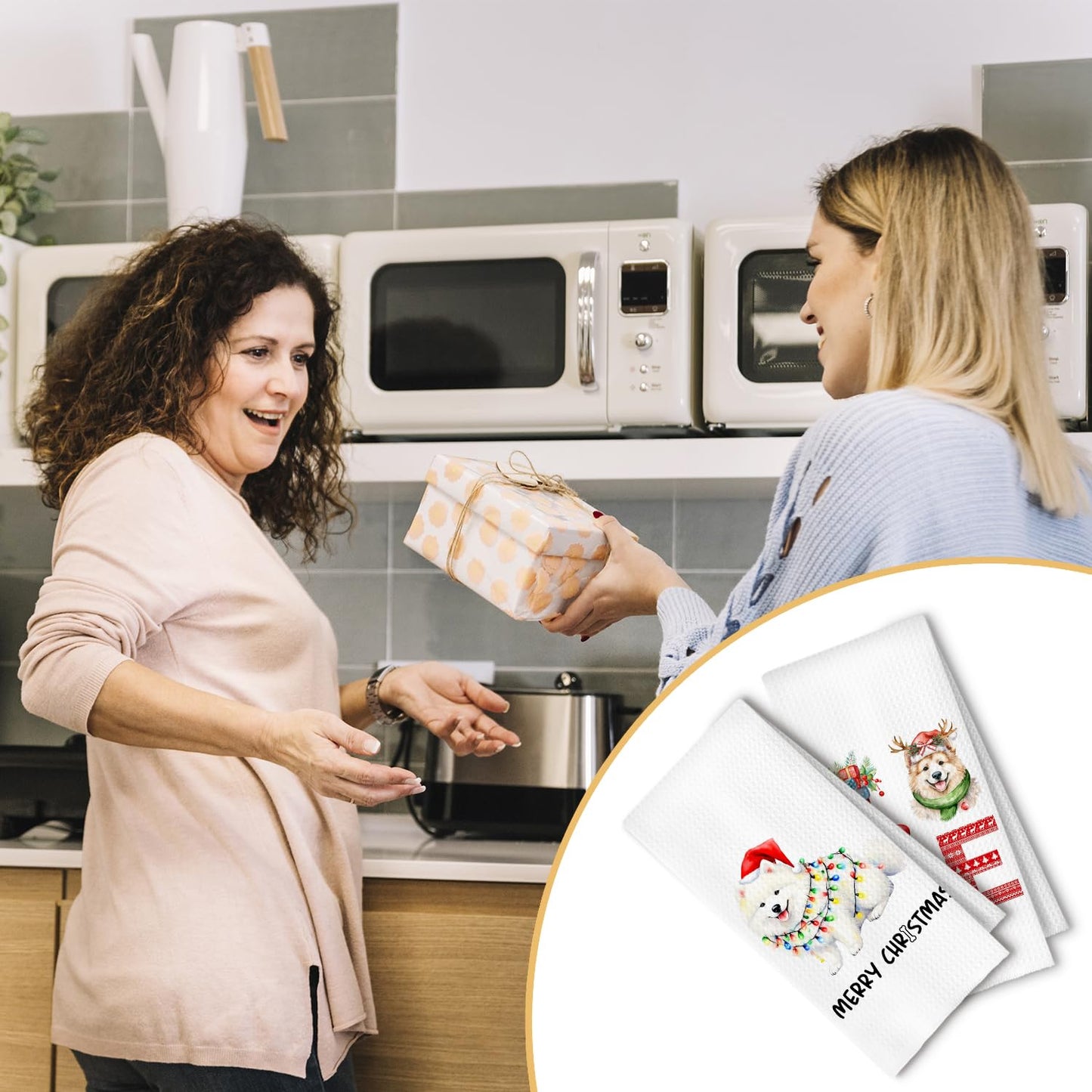 Cavapoo Dog Kitchen Towels, Cavapoo Gifts for Women Dish Tea Towels for Kitchen Decor, Dog Lovers Mom Gifts Decorative Hand Towel for Bathroom, 16x24 Inches