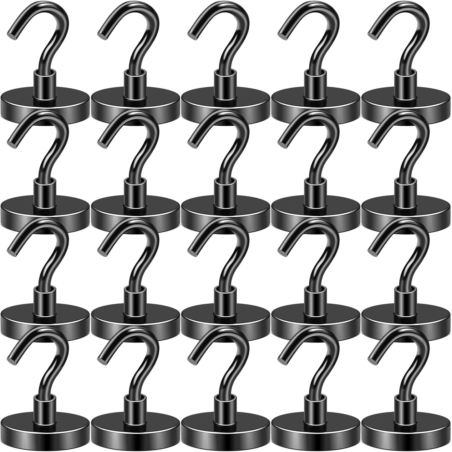 DIYMAG Magnetic Hooks, 30lbs+ Magnet Hook 2025 Cruise Cabin Ship Essentials Heavy Duty Strong Magnets Refrigerator Fridge Hanging for Classroom Beach Vacation Kitchen Grills Home 20 Pack (Silver)