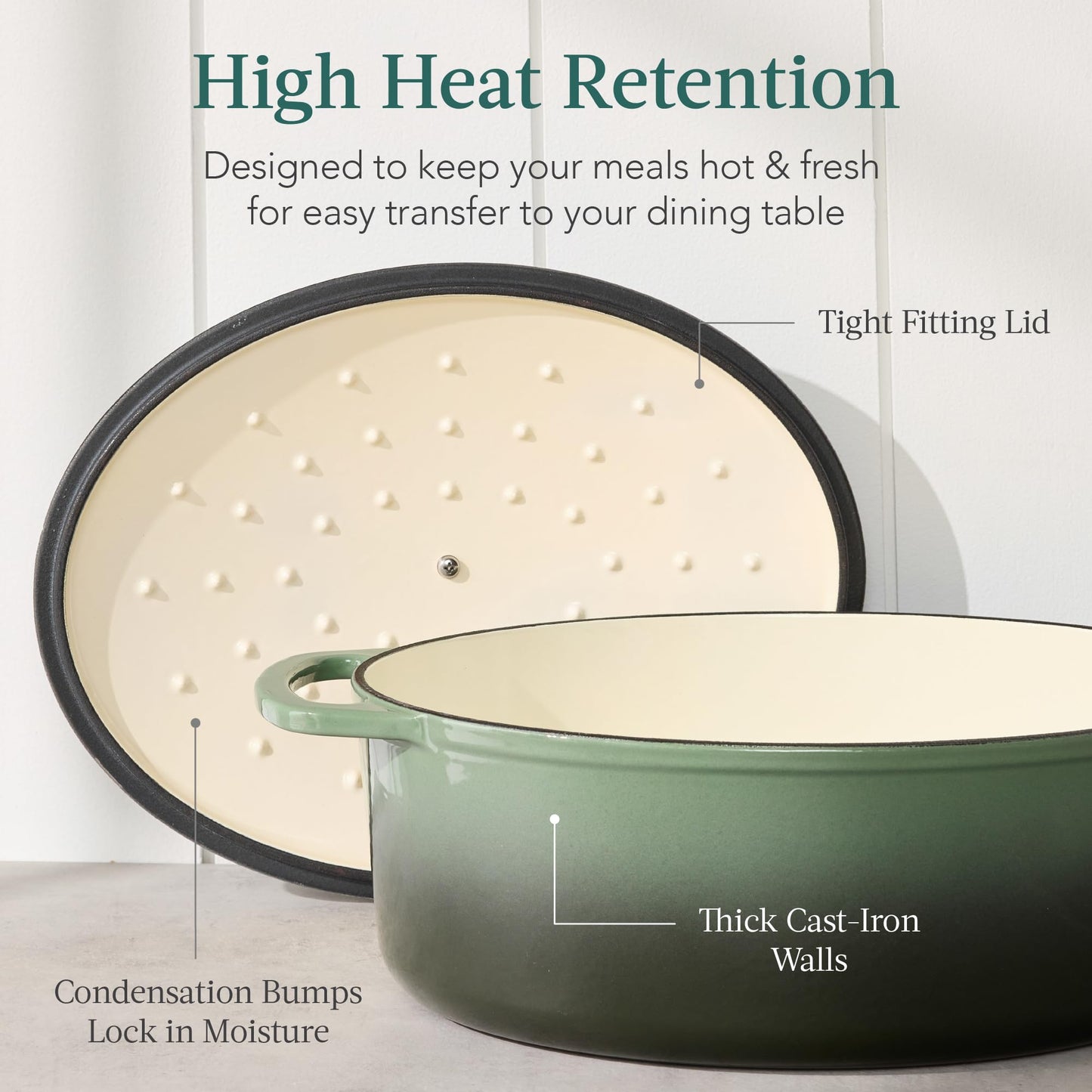 Best Choice Products 6 Quart Enamel Cast-Iron Round Dutch Oven, Family Style Heavy-Duty Pre-Seasoned Cookware for Home, Kitchen, Dining Room, Oven Safe w/Lid, Dual Handles - Black Licorice