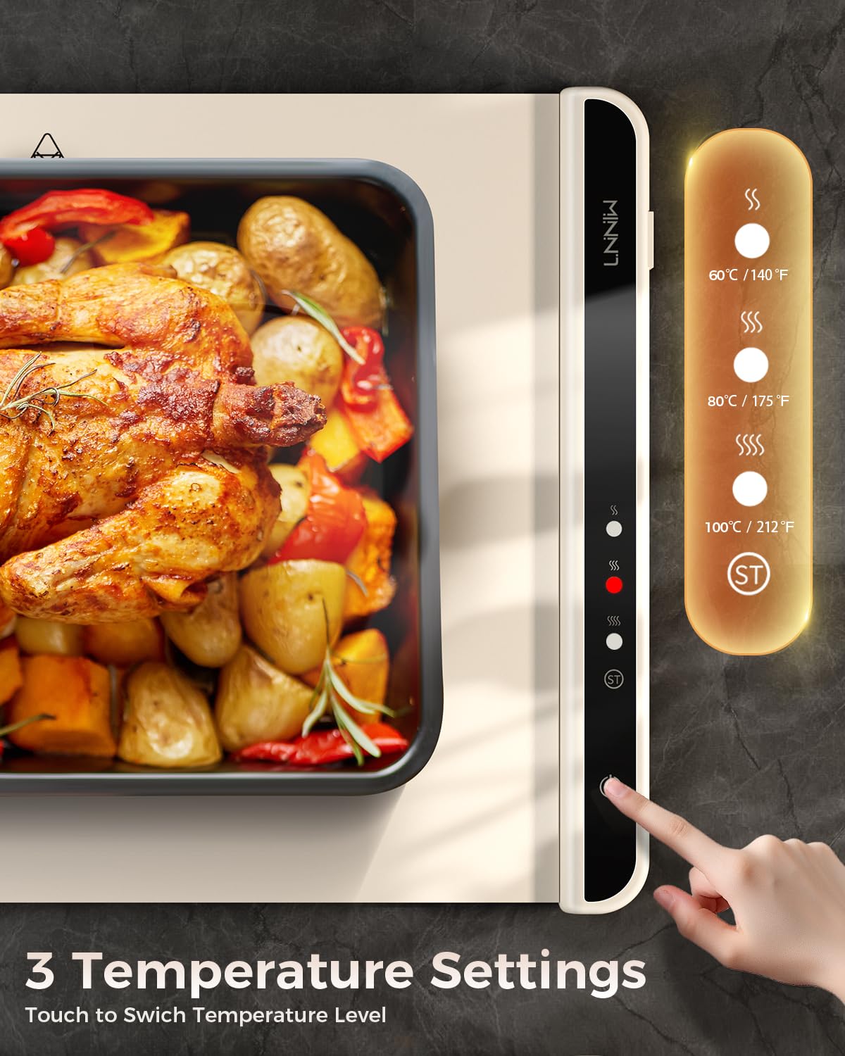 Warming Mat for Food,Food Warming Mat,Electric Warming Tray for Buffets Party and Home Daily Use,Heating Fastly in 10s,Portable Design,Timed Function for Your Family.