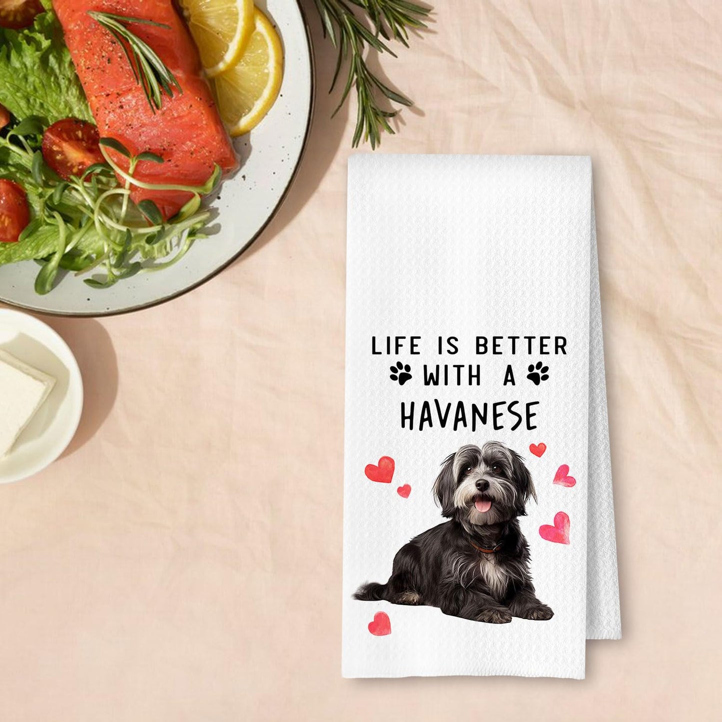 Cavapoo Dog Kitchen Towels, Cavapoo Gifts for Women Dish Tea Towels for Kitchen Decor, Dog Lovers Mom Gifts Decorative Hand Towel for Bathroom, 16x24 Inches