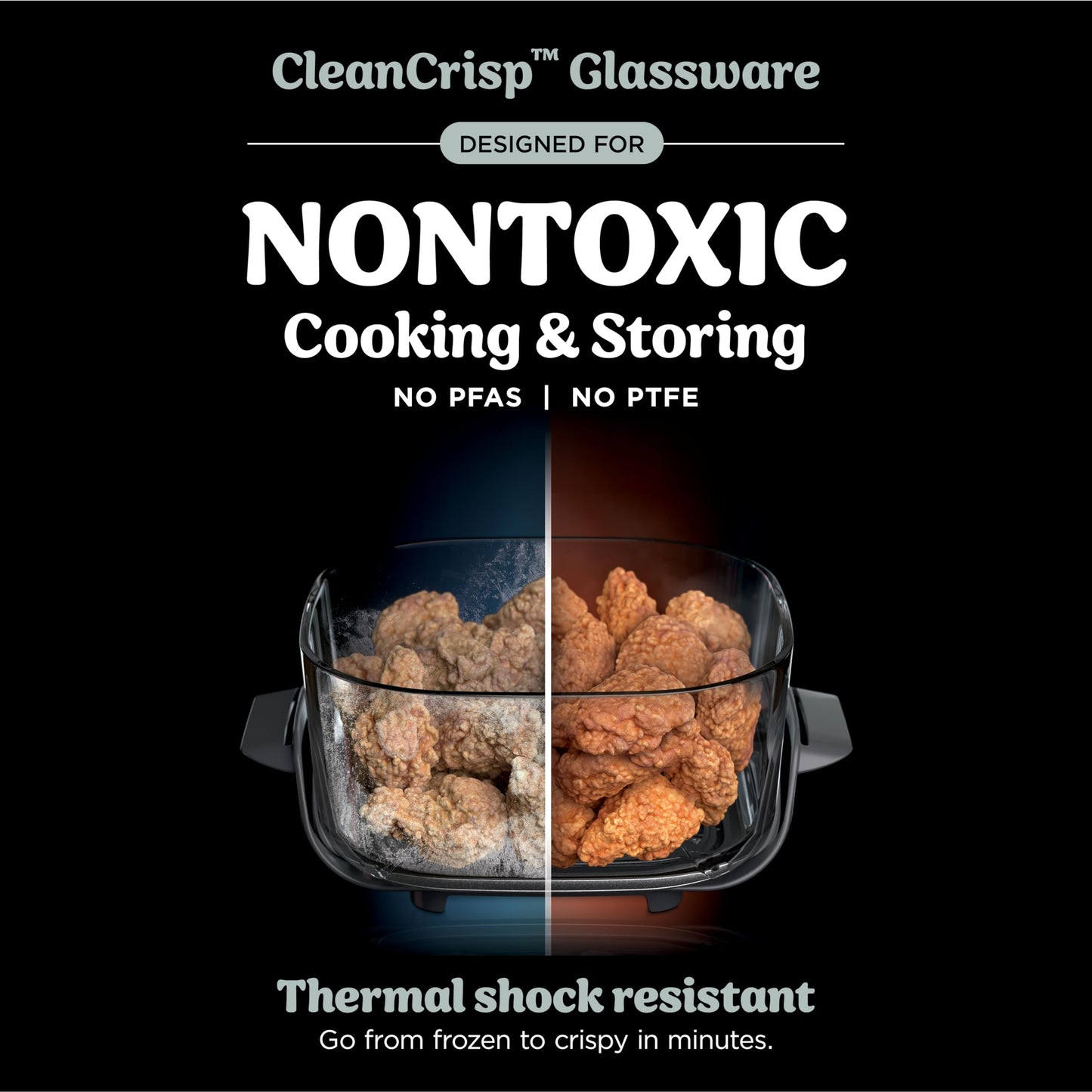 Ninja | Air Fryer | Crispi 4-in-1 Portable Cooking System | 4QT & 6 Cup Glass Containers, Crisper Plates & Storage Lids Included | Microwave, Freezer & Dishwasher Safe | Cherry Crush | FN101DR