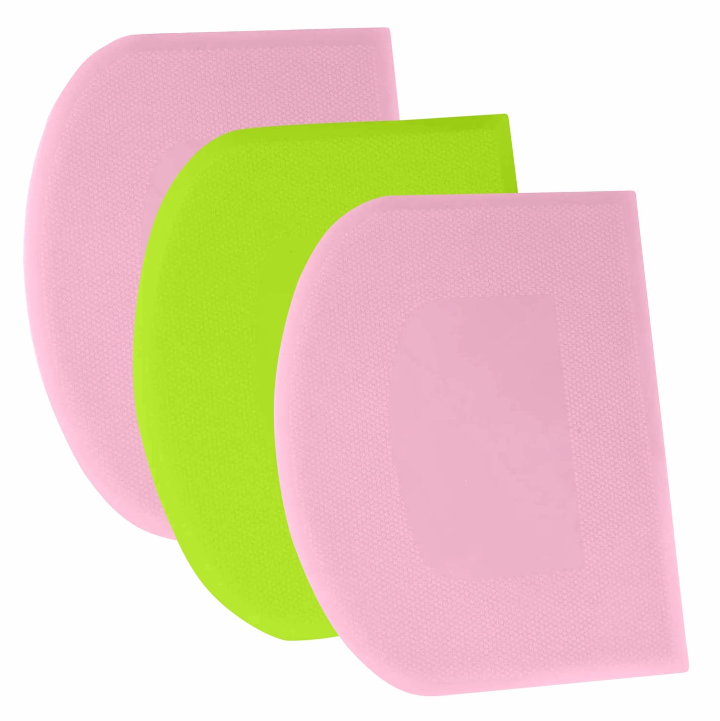 SURDOCA Dough Scraper Bench Scraper - 3P 4.7x3.7" Plastic Flexible Bowl Scraper, Sharp Edge & Angles Cake Scraper. Non-Slip Bakeware Decorating Tools Sculpting & Modeling Tools - Yellow+Green+Yellow