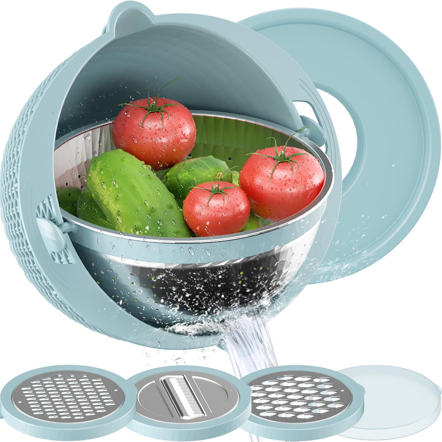 Over the Sink Colander - Strainers and Colanders - Stainless Steel Strainer - Expandable Sink Colander with Rubber Grip for Strain, Drain, Rinse Fruits, Vegetables, Home Kitchen Essentials