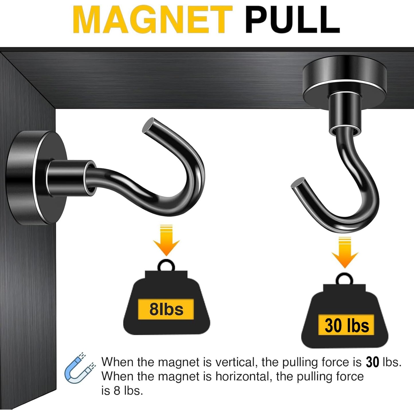 DIYMAG Magnetic Hooks, 30lbs+ Magnet Hook 2025 Cruise Cabin Ship Essentials Heavy Duty Strong Magnets Refrigerator Fridge Hanging for Classroom Beach Vacation Kitchen Grills Home 20 Pack (Silver)