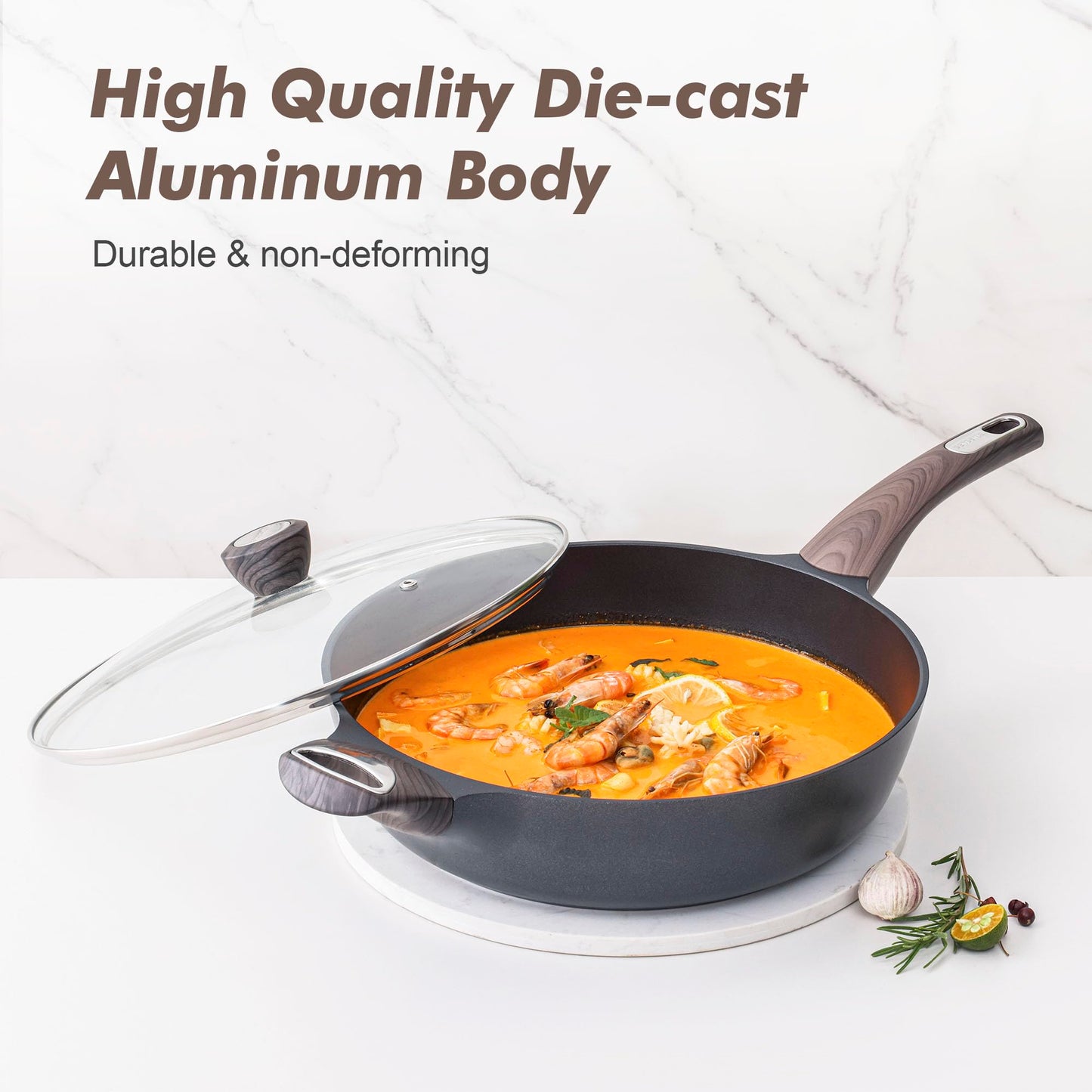 SENSARTE Ceramic Cookware Sets, Pots and Pans Set Nonstick, 20-Piece Induction Cookware, Non-toxic Healthy Non Stick Kitchen Cooking Set with Stay-Cool Handles, PFAS PTFE PFOA PFOS Free