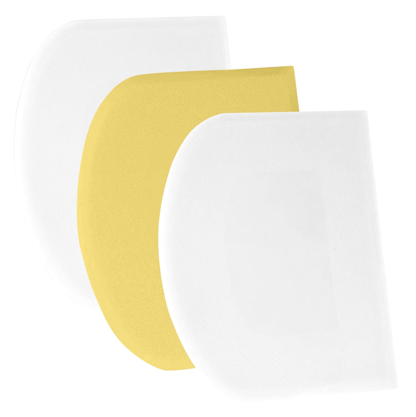 SURDOCA Dough Scraper Bench Scraper - 3P 4.7x3.7" Plastic Flexible Bowl Scraper, Sharp Edge & Angles Cake Scraper. Non-Slip Bakeware Decorating Tools Sculpting & Modeling Tools - Yellow+Green+Yellow