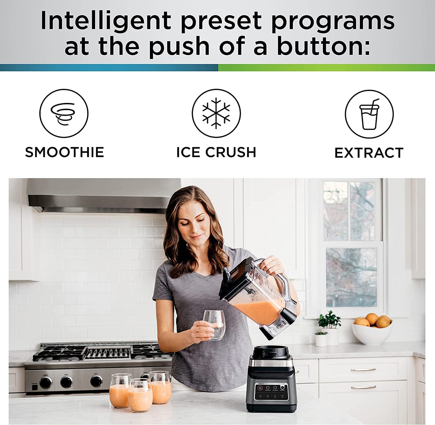 Ninja BN801 Professional Plus Kitchen System, 1400 WP, 5 Functions for Smoothies, Chopping, Dough & More with Auto IQ, 72-oz.* Blender Pitcher, 64-oz. Processor Bowl, (2) 24-oz. To-Go Cups, Grey