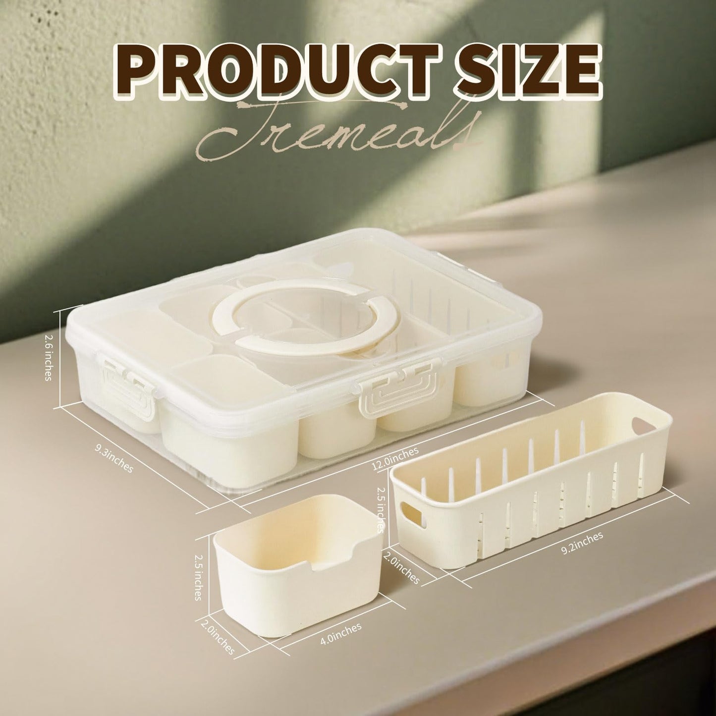 Divided Serving Tray for Candy, Condiment, Fruits and Nuts - Dishwasher Safe Snackle Box Container with Lid - Portable Charcuterie Board for Parties, Picnics, Travel and On-the-Go Snacking (6 Cups)