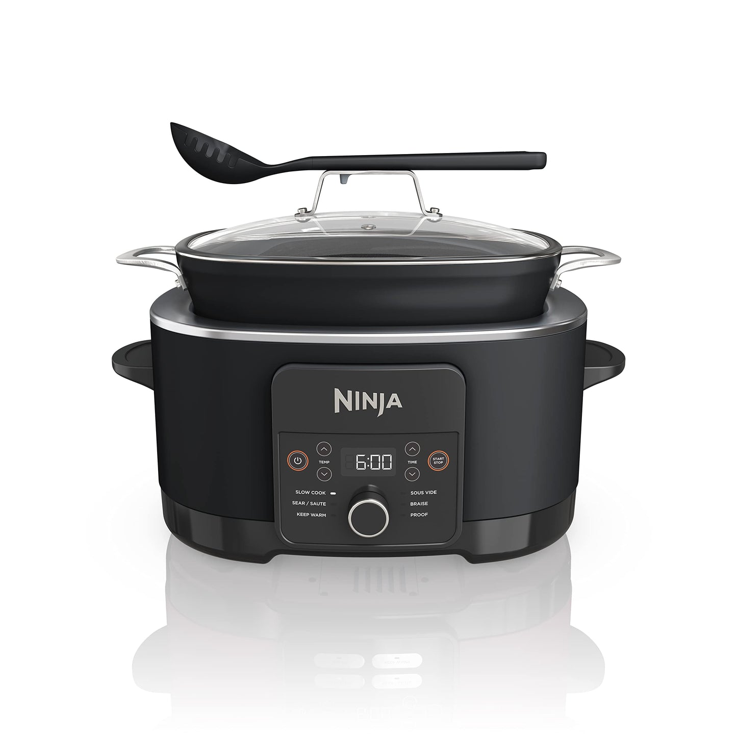 Ninja MC1001 Foodi PossibleCooker PRO 8.5 Quart Multi-Cooker, with 8-in-1 Slow Cooker, Dutch Oven, Steamer, Glass Lid Integrated Spoon, Nonstick, Oven Safe Pot to 500°F, Sea Salt Gray