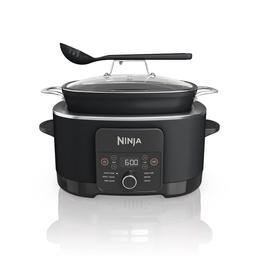 Ninja MC1001 Foodi PossibleCooker PRO 8.5 Quart Multi-Cooker, with 8-in-1 Slow Cooker, Dutch Oven, Steamer, Glass Lid Integrated Spoon, Nonstick, Oven Safe Pot to 500°F, Sea Salt Gray