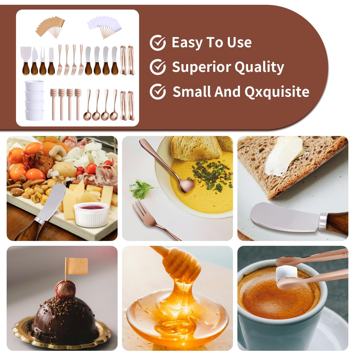 Charcuterie Boards Accessories(29 PCS) Cheese Spreaders for Charcuterie Board Mini Serving Spoon Fork Tongs Blank Toothpick Flags Bowl