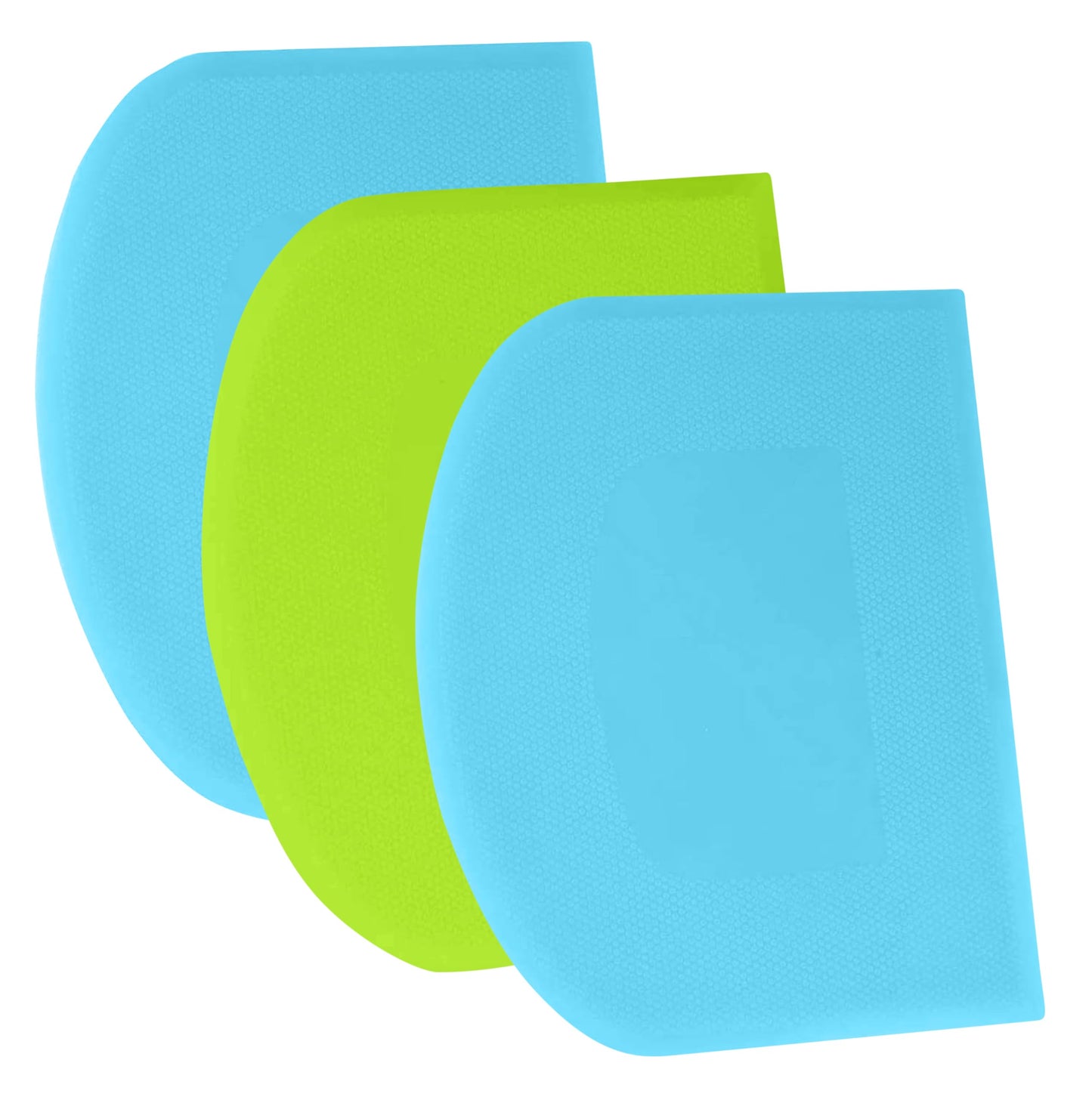 SURDOCA Dough Scraper Bench Scraper - 3P 4.7x3.7" Plastic Flexible Bowl Scraper, Sharp Edge & Angles Cake Scraper. Non-Slip Bakeware Decorating Tools Sculpting & Modeling Tools - Yellow+Green+Yellow