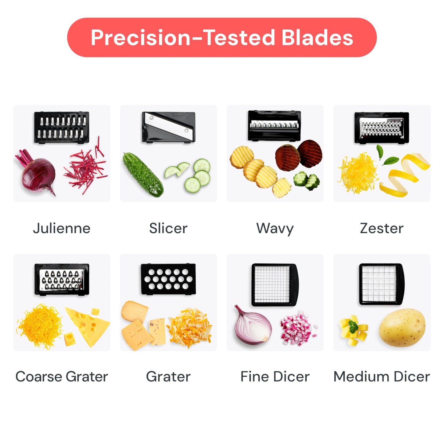 Fullstar The Original Pro Chopper - Vegetable Chopper and Spiralizer, Food Chopper with Container, Fruit Slicer, Kitchen Gadgets & Gifts, Home Essentials (8 in 1, White)