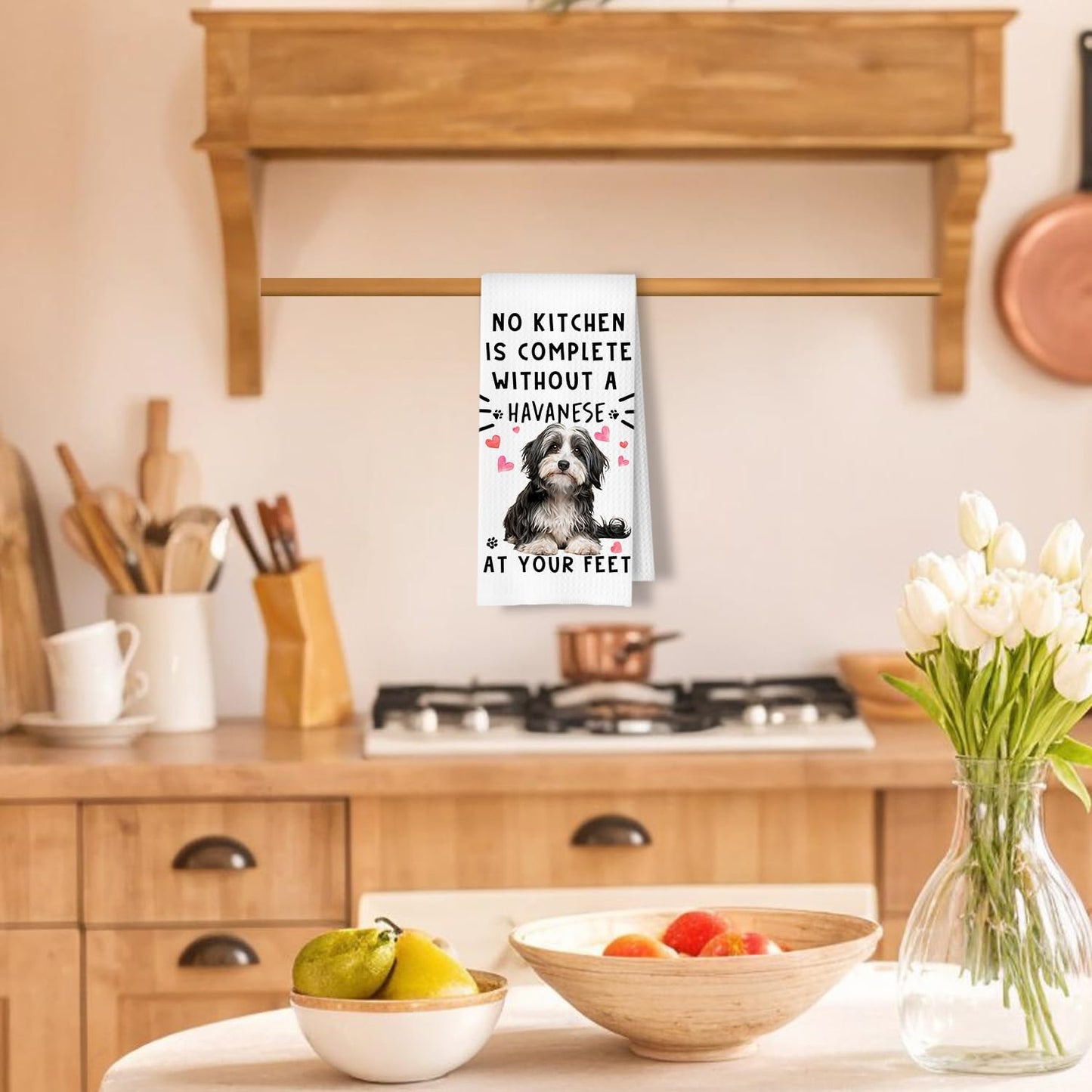 Cavapoo Dog Kitchen Towels, Cavapoo Gifts for Women Dish Tea Towels for Kitchen Decor, Dog Lovers Mom Gifts Decorative Hand Towel for Bathroom, 16x24 Inches