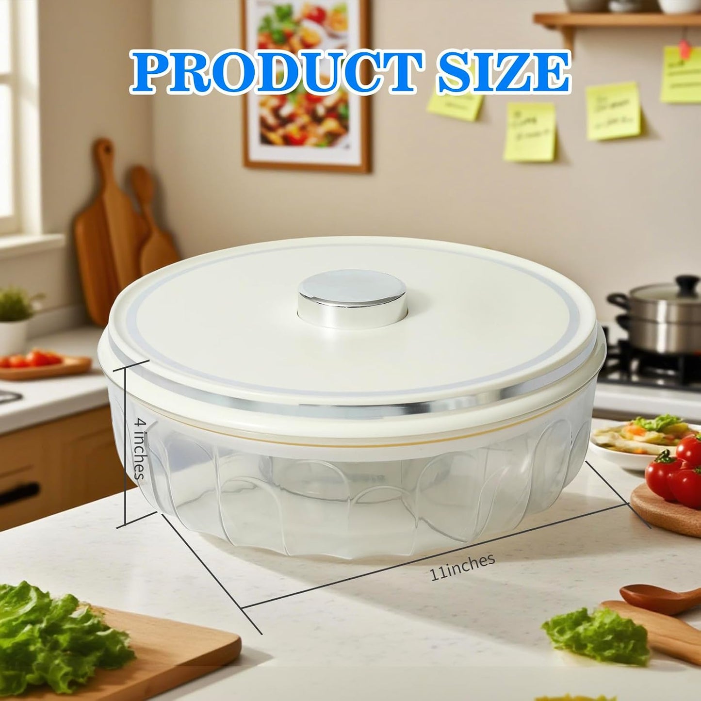 Round Spice Organizer Box with Lid – 5-Compartment Clear Seasoning Container for Kitchen – BPA-Free Food Grade Storage for Herbs, Dried Chili, Star Anise & More