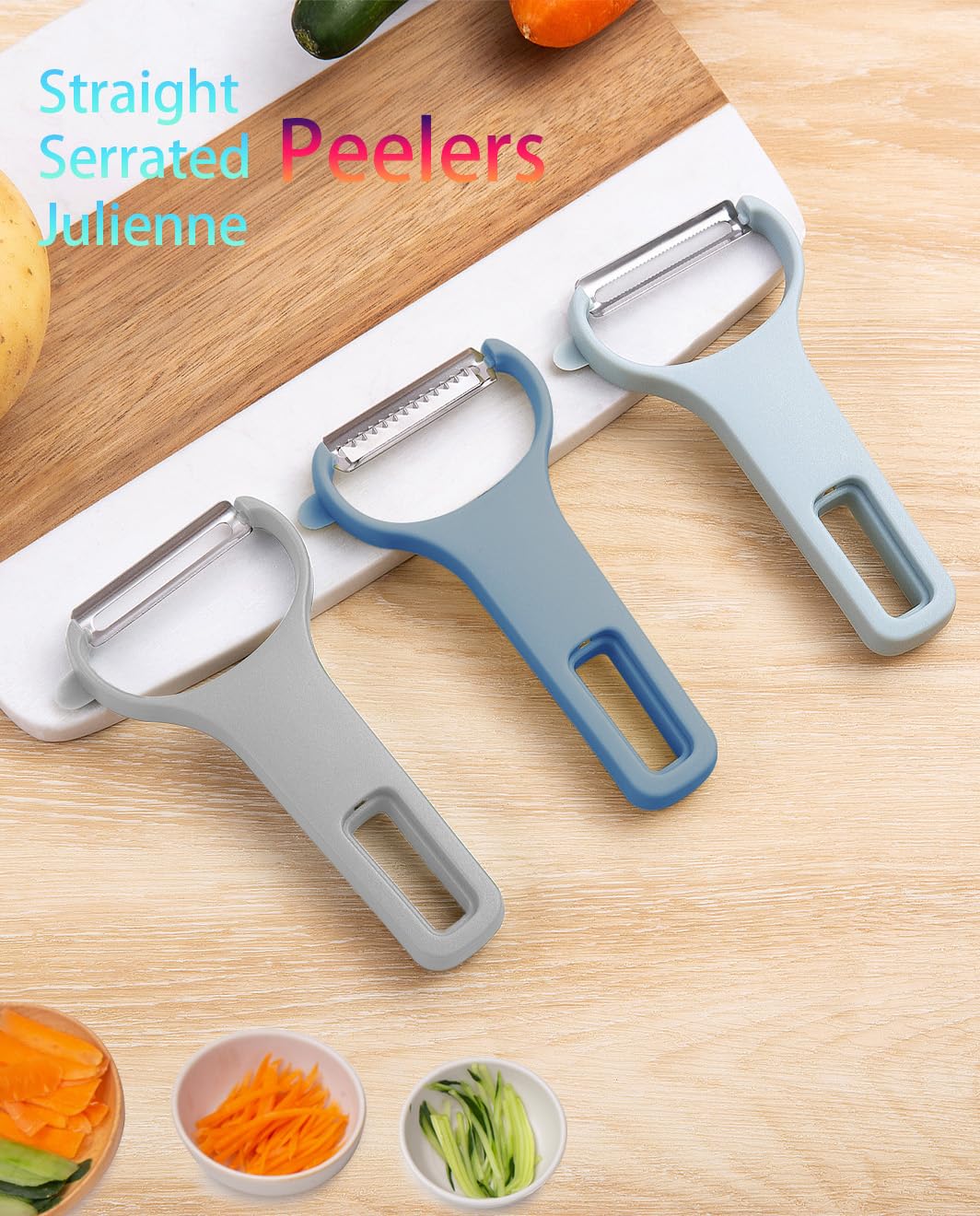 Vegetable Peeler Set 3-Piece Kitchen Peelers for Potato, Veggie, Fruit