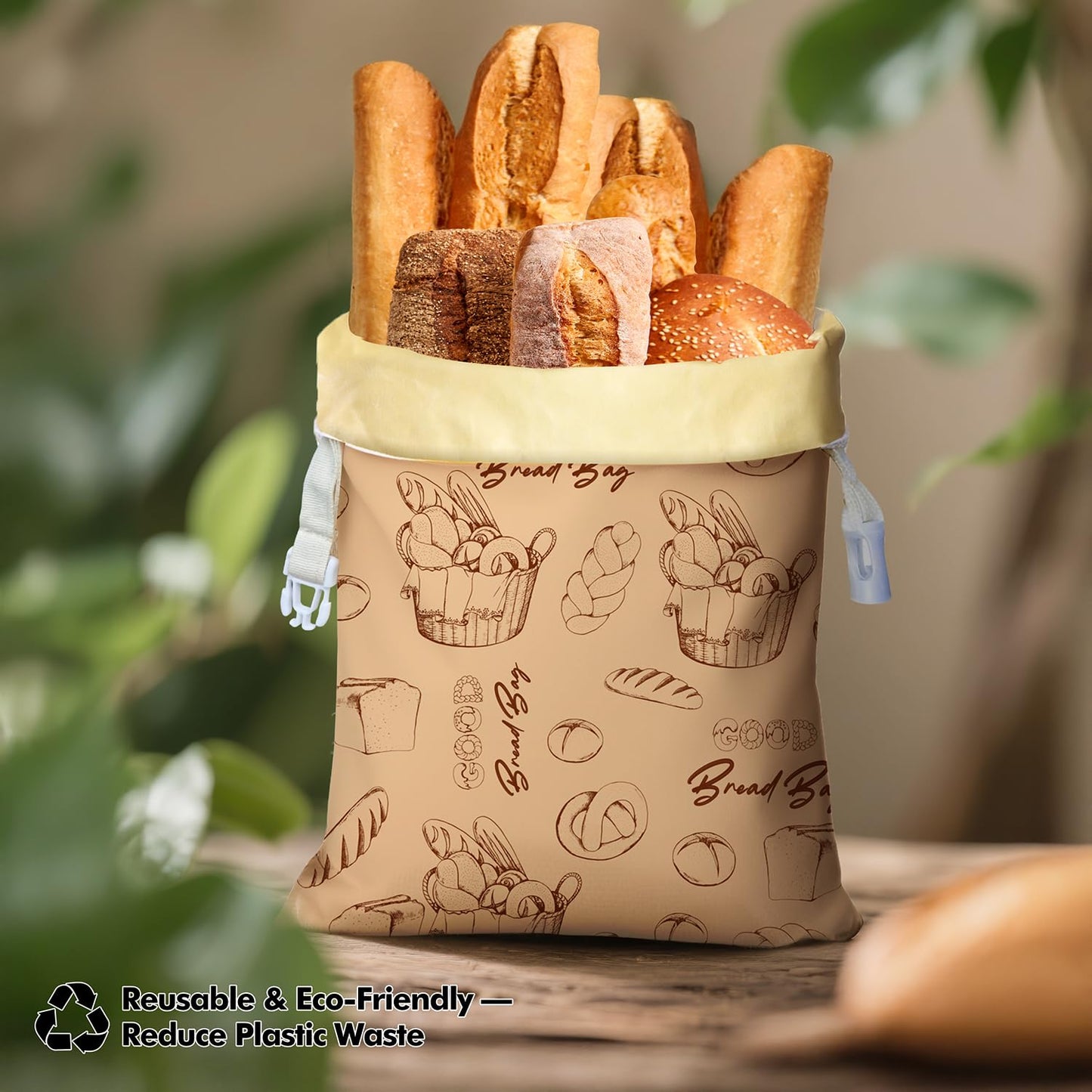 Aofmee Reusable Beeswax Bread Bags for Homemade Bread, 2 Pack Sourdough Bread Bags, XL Natural Cotton Beeswax Bag, Fresh Keeping Extra Large Bread Food Storage Bag for Gift Giving