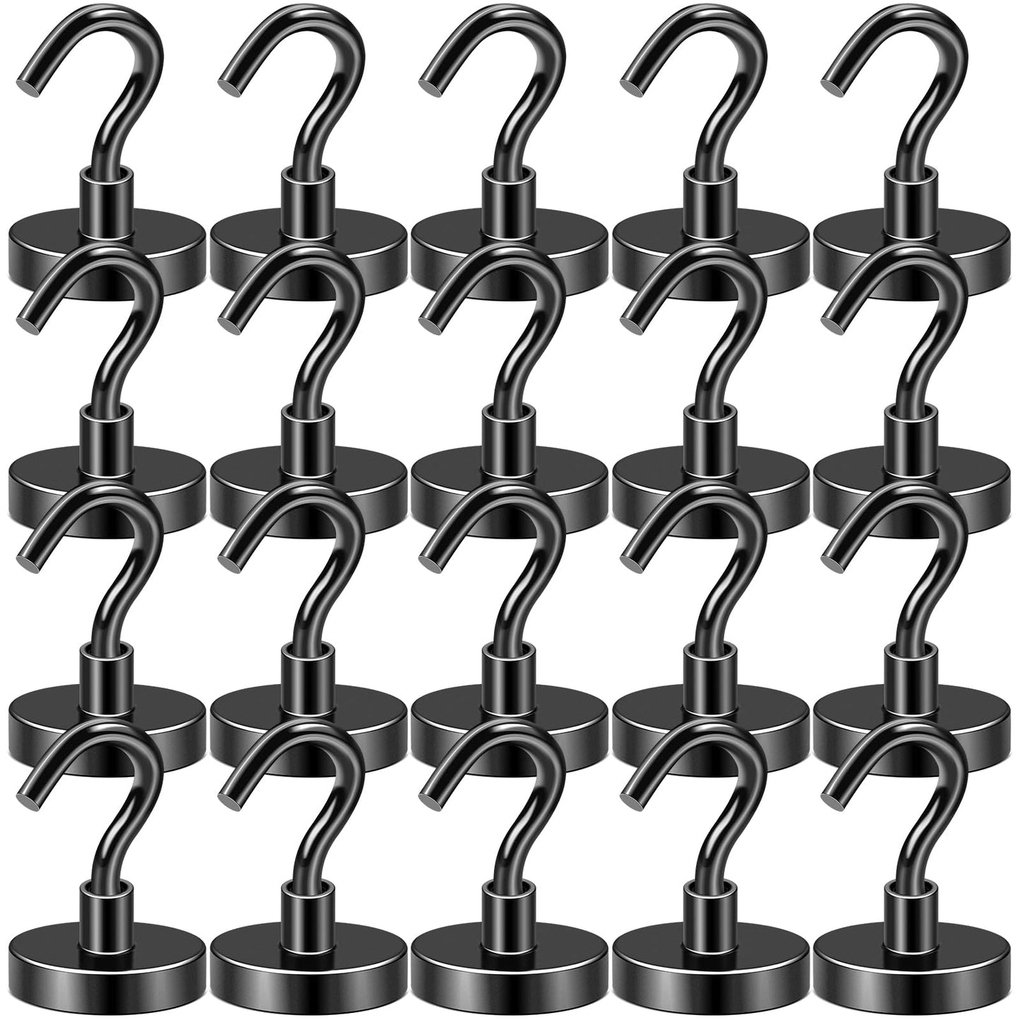 DIYMAG Magnetic Hooks, 30lbs+ Magnet Hook 2025 Cruise Cabin Ship Essentials Heavy Duty Strong Magnets Refrigerator Fridge Hanging for Classroom Beach Vacation Kitchen Grills Home 20 Pack (Silver)
