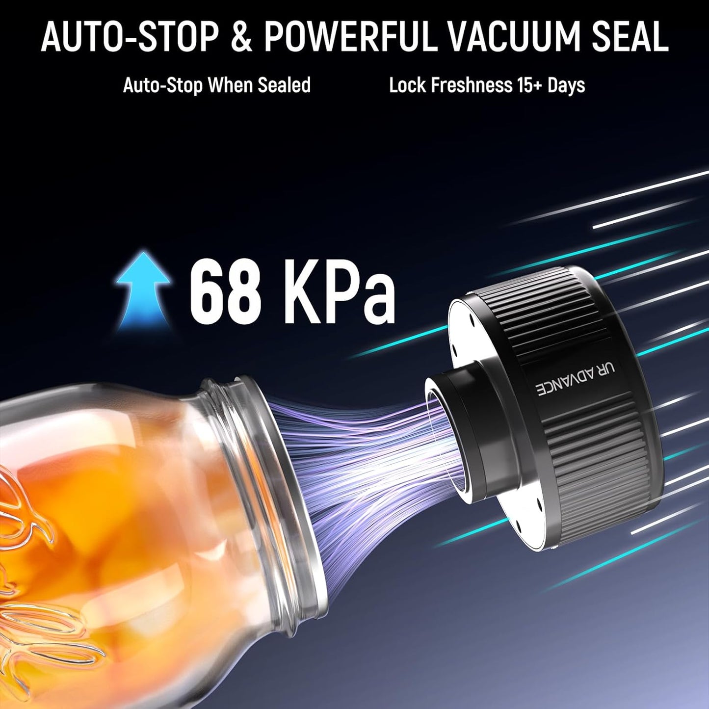 Upgraded 3-in-1 Electric Mason Jar Vacuum Sealer Kit for Jars, Bags, Food Savers & Containers | Auto-Stop Jar Sealer with 4-Hours Battery Life & One-Handed Operation for Dry Foods, Jams & Leftovers